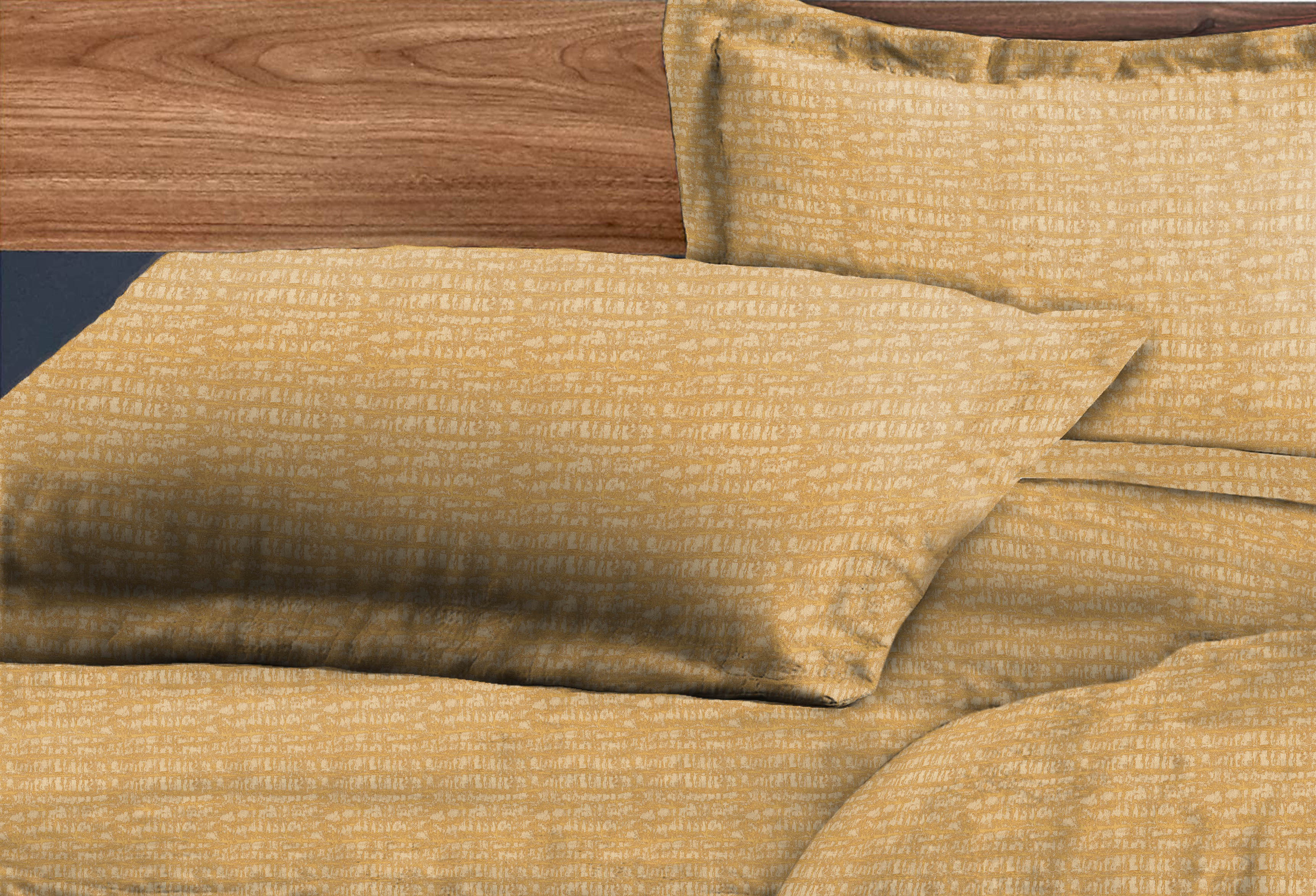 Valencia Yellow Bedcover for Double Bed with 2 Pillow Covers King Size (104" X 90")