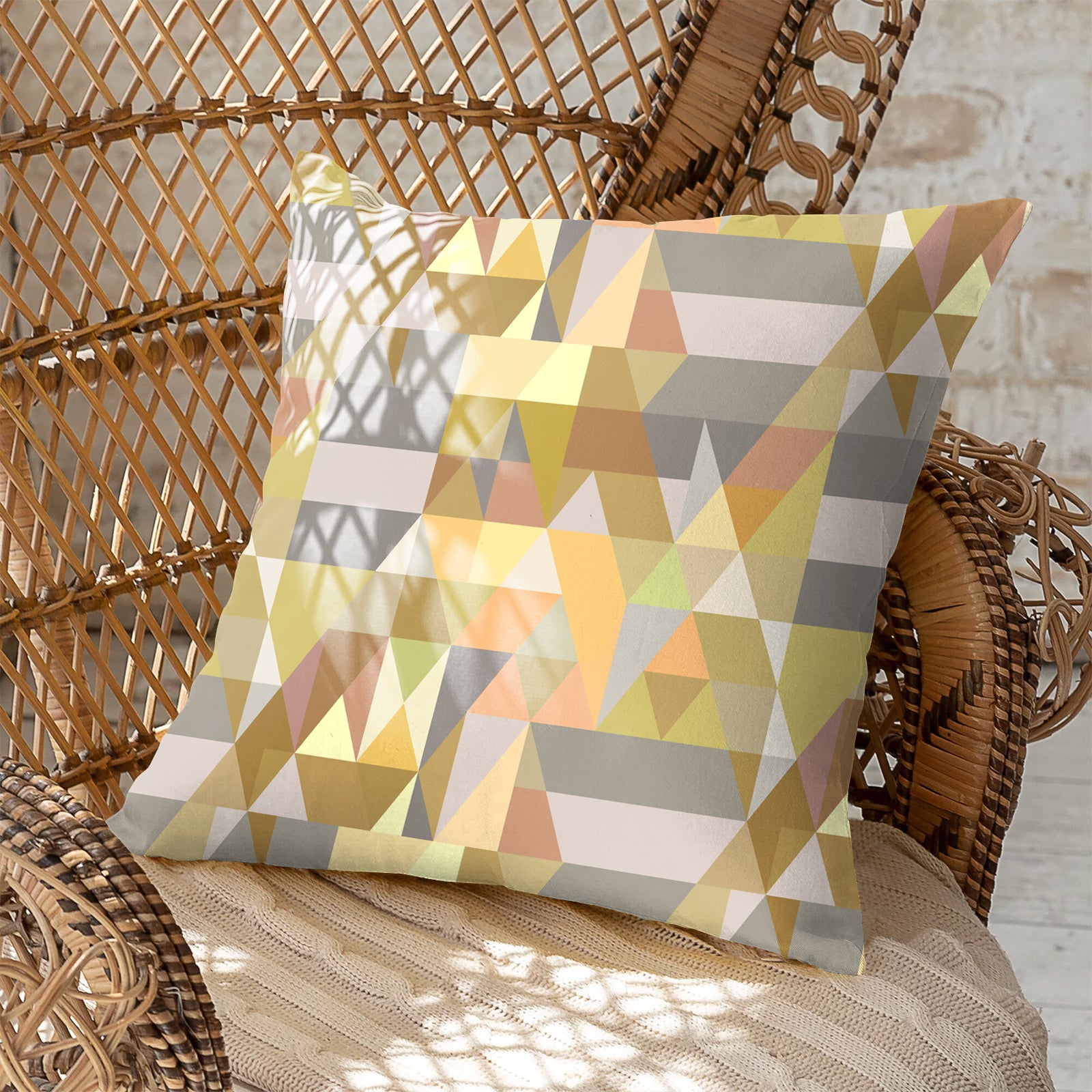 RUGA YELLOW DIGITAL PRINTED CUSHION COVER (Pack of 2)