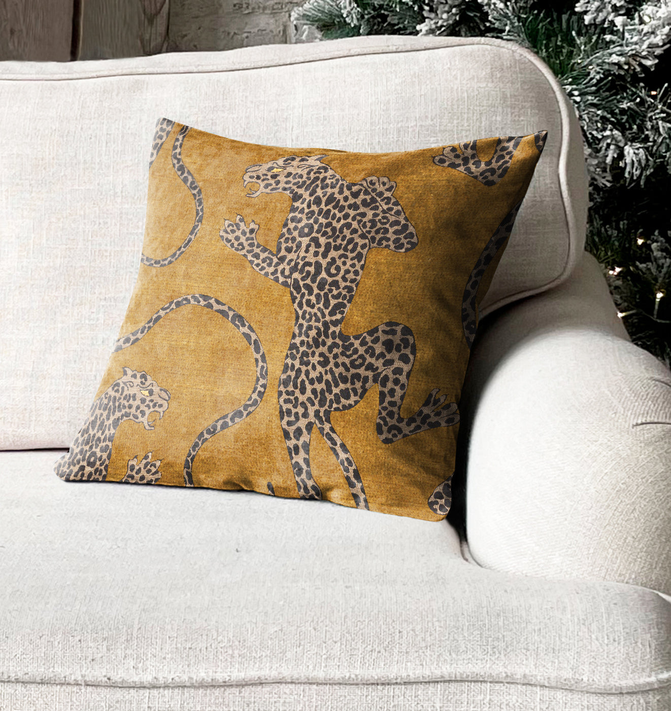 LIONEL YELLOW DIGITAL PRINTED CUSHION COVER (Pack of 2)