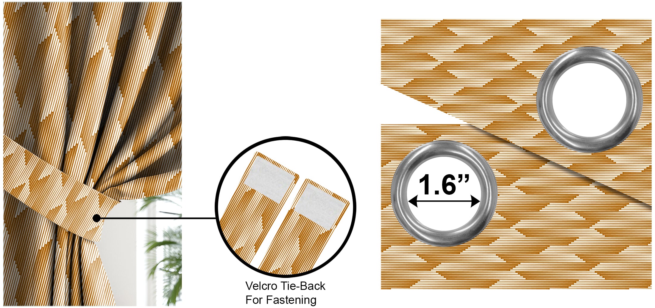 OSLO YELLOW PRINTED BLACKOUT CURTAINS
