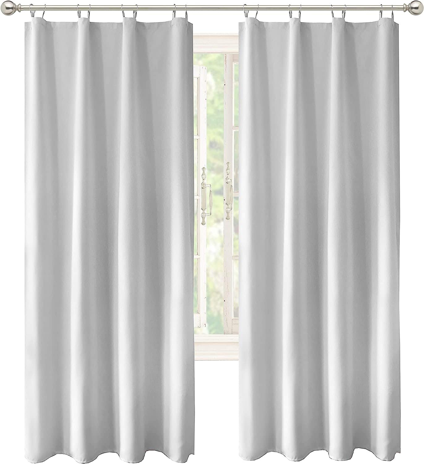 Casableu 2 Piece 100% Blackout Liner Curtain, Zerolight is A Liner Made by 100% Foam Blackout Fabric, Installed Behind Any Curtain to Make Your Room Completely Dark, Door & Window