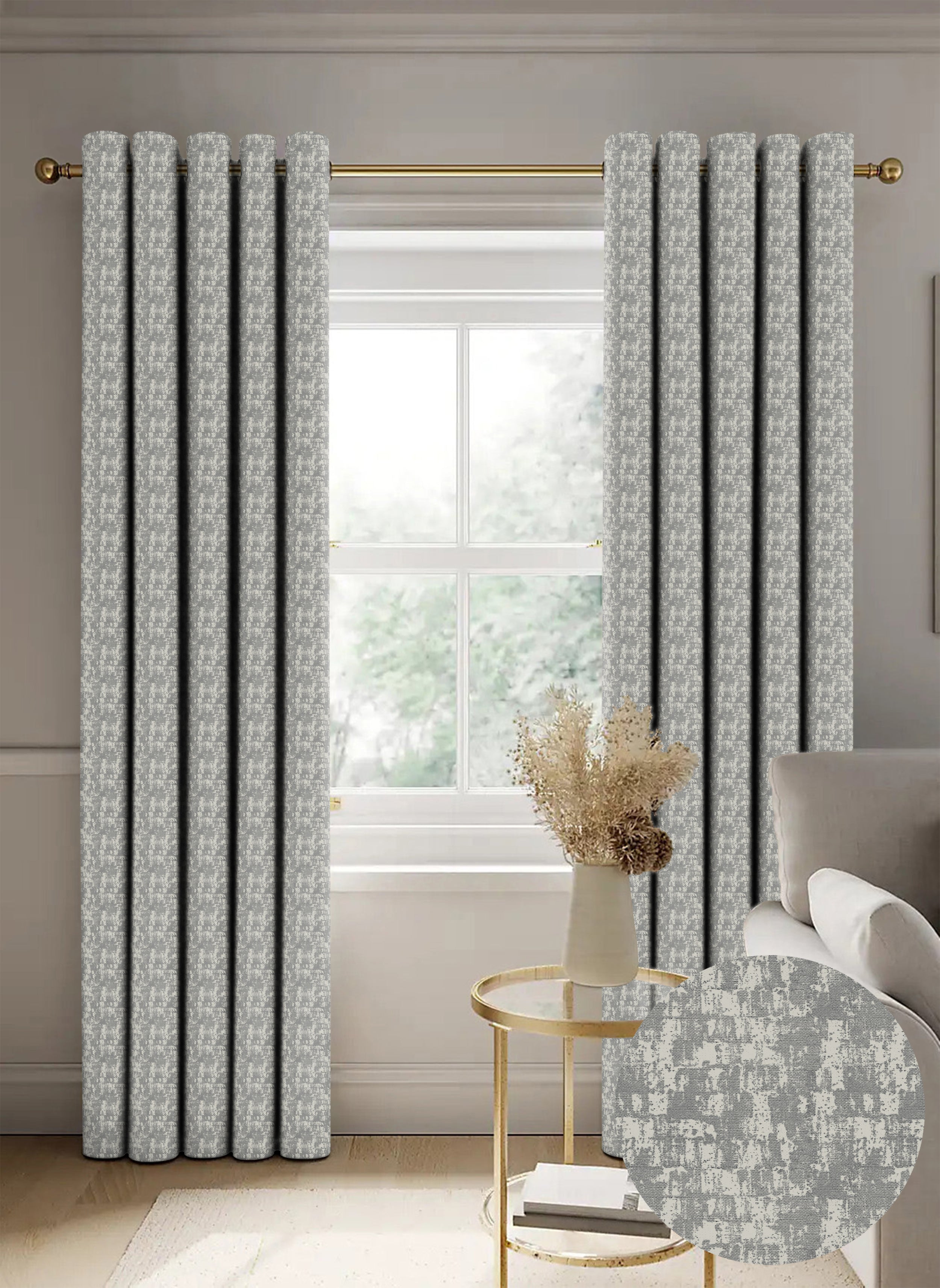 Venice Tex Grey Blackout Curtain