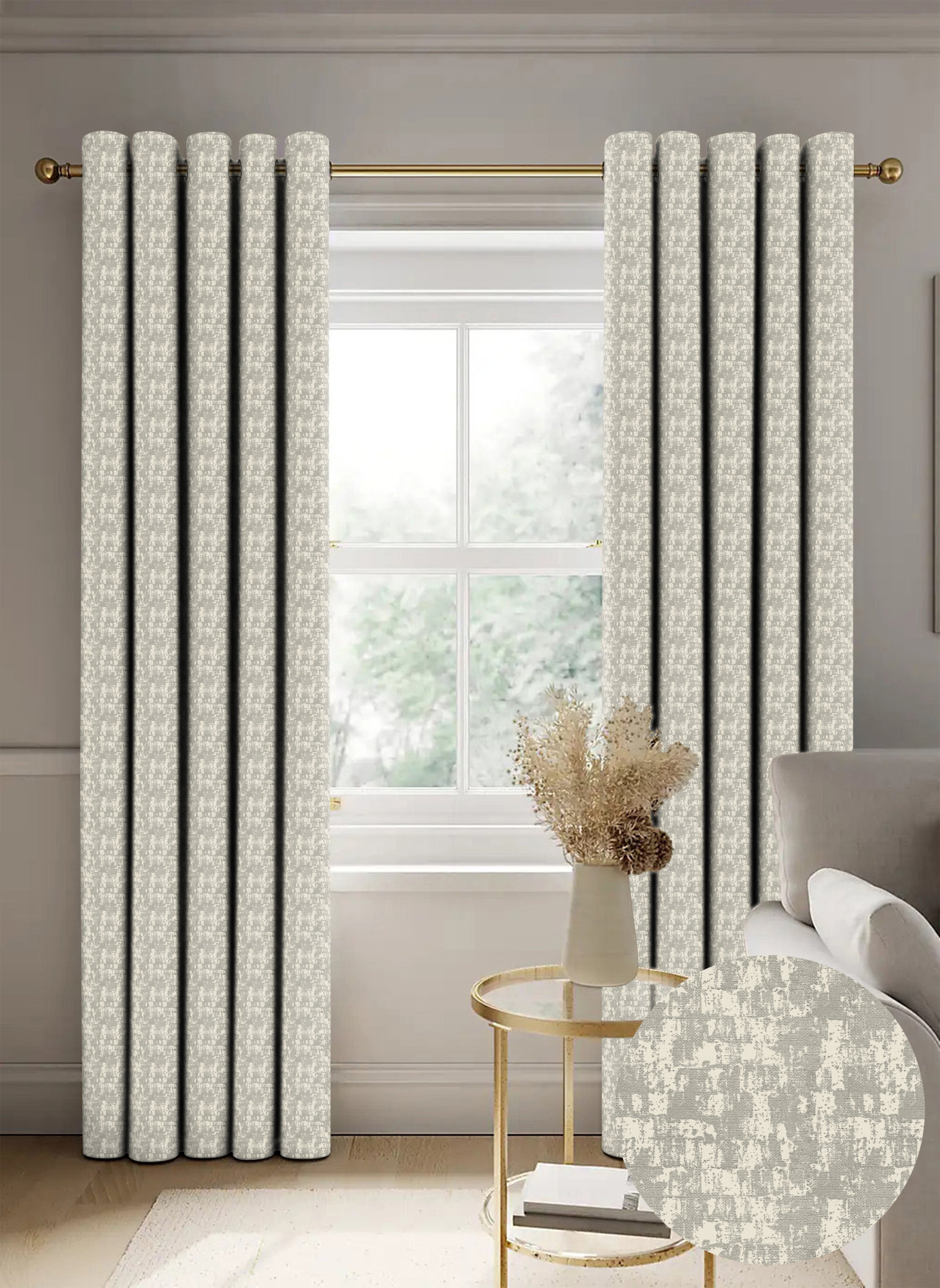 Venice Tex Silver Blackout Curtain
