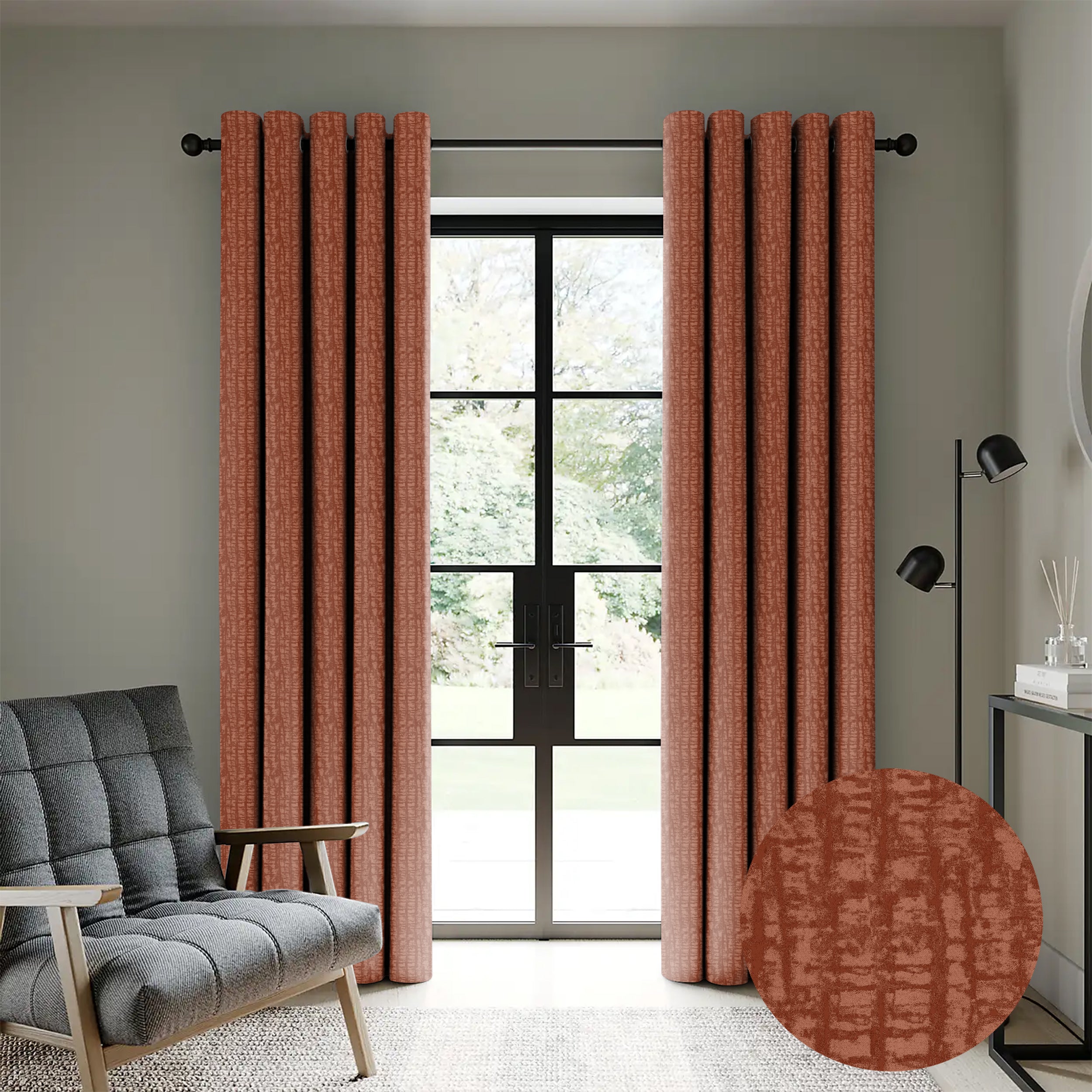 VALENCIA CLAY PRINTED BLACKOUT CURTAIN