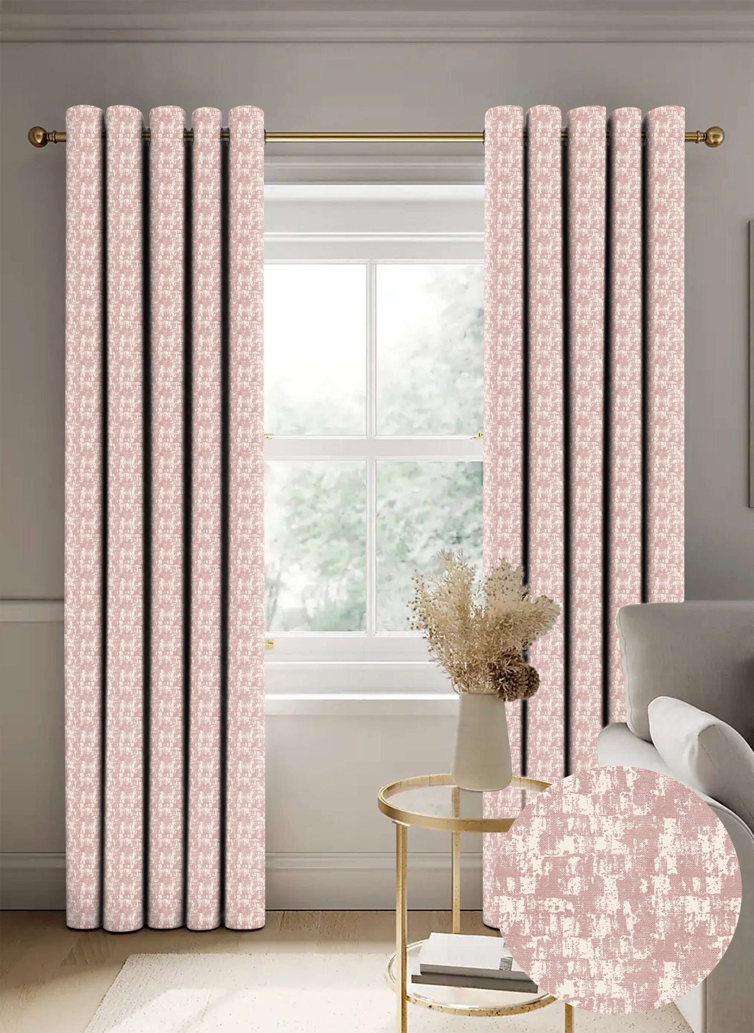 Venice Baby Pink Blackout Curtain