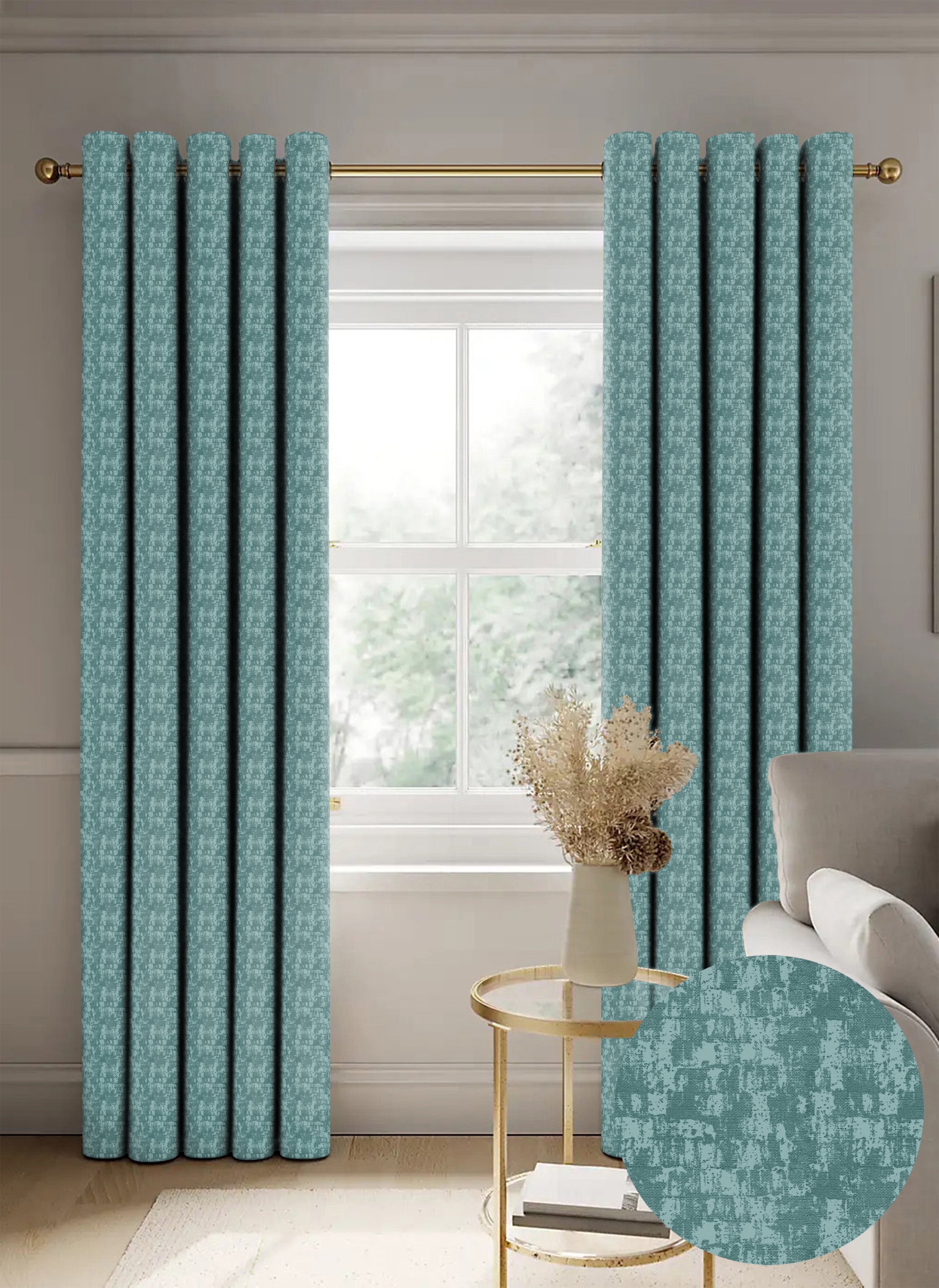 Venice Teal Blackout Curtain