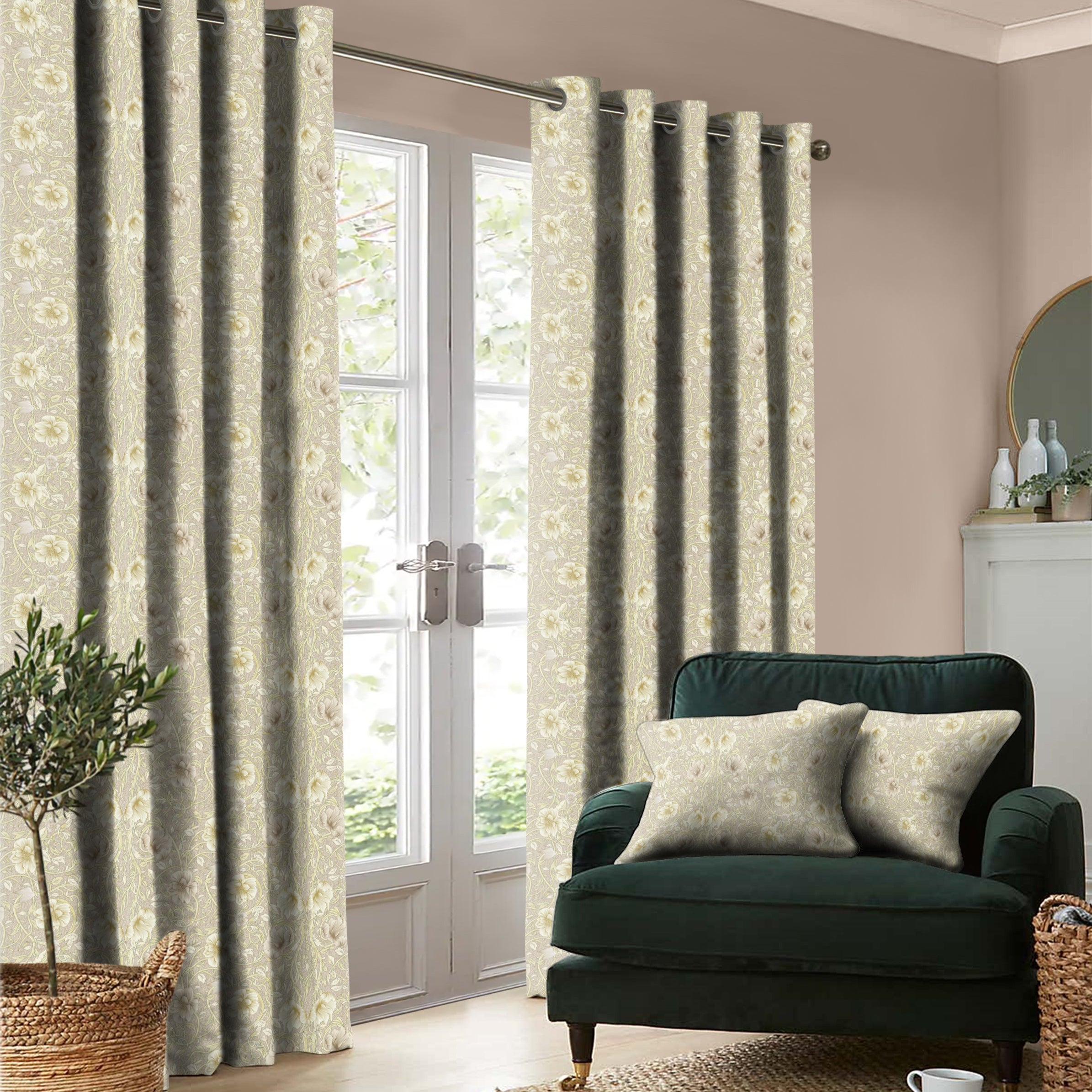 Heritage Beige Blackout Curtain