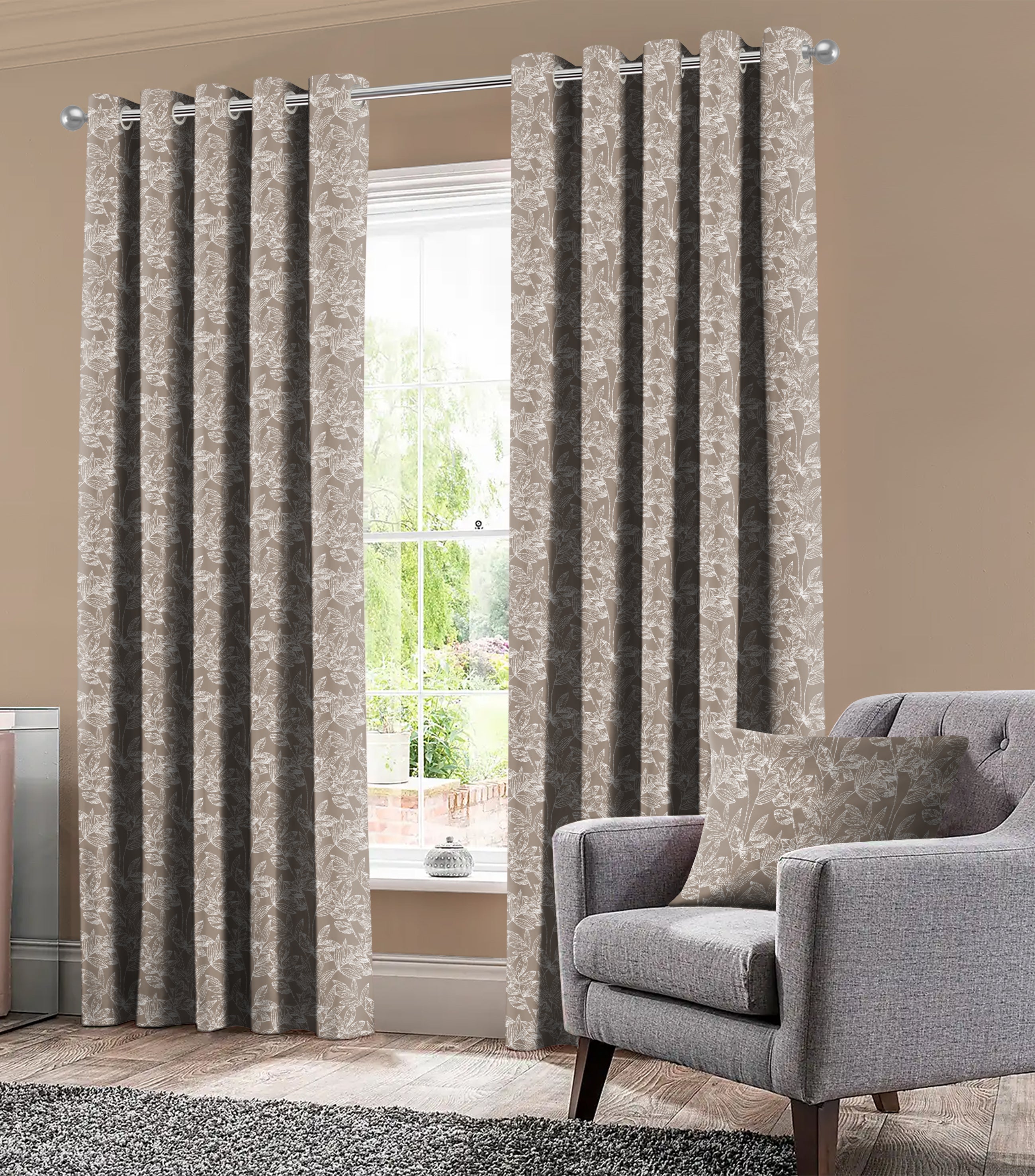 MEADOW L BROWN BLACKOUT CURTAIN