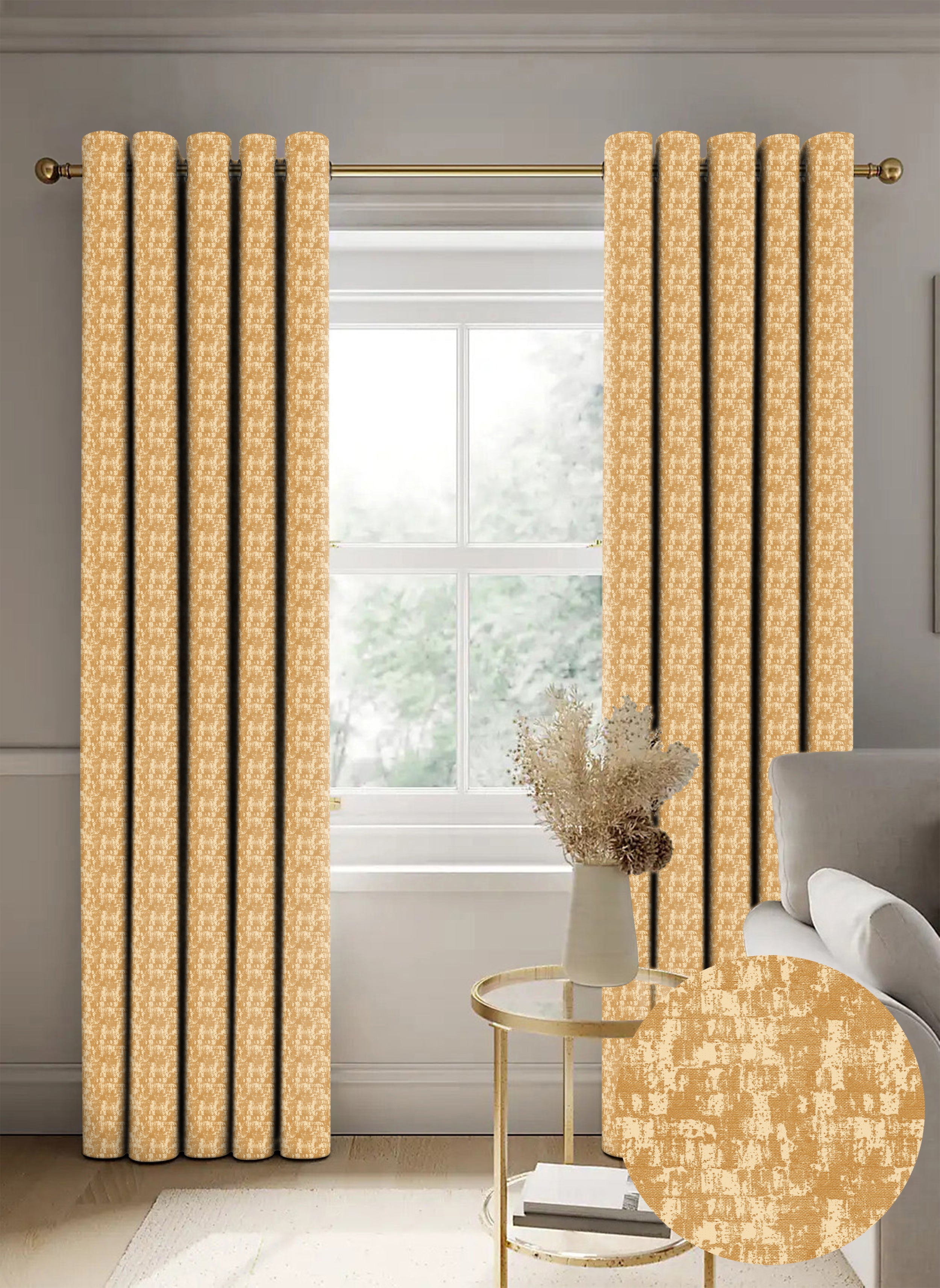 Venice Yellow Blackout Curtains