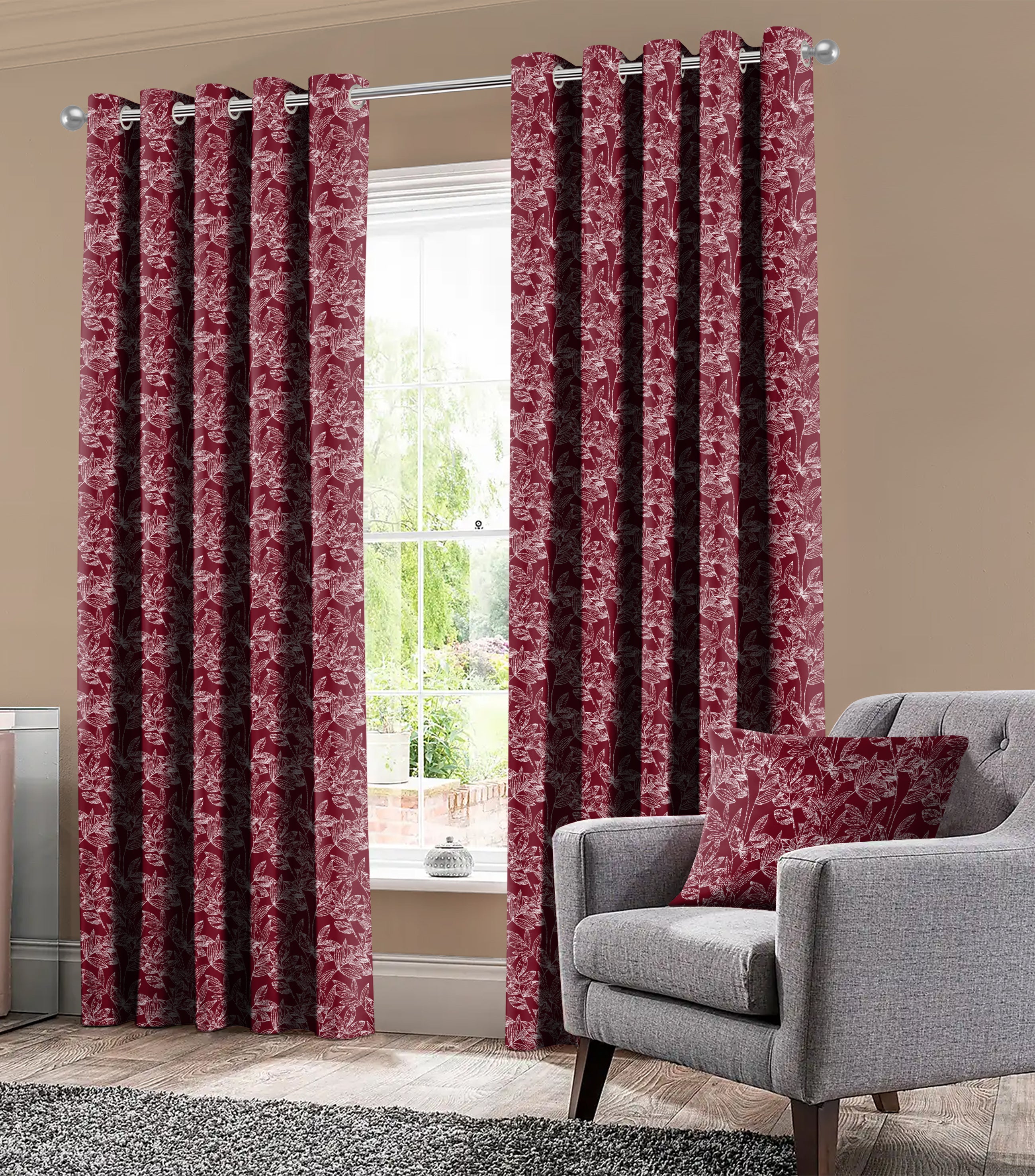 MEADOW MAROON BLACKOUT CURTAINS