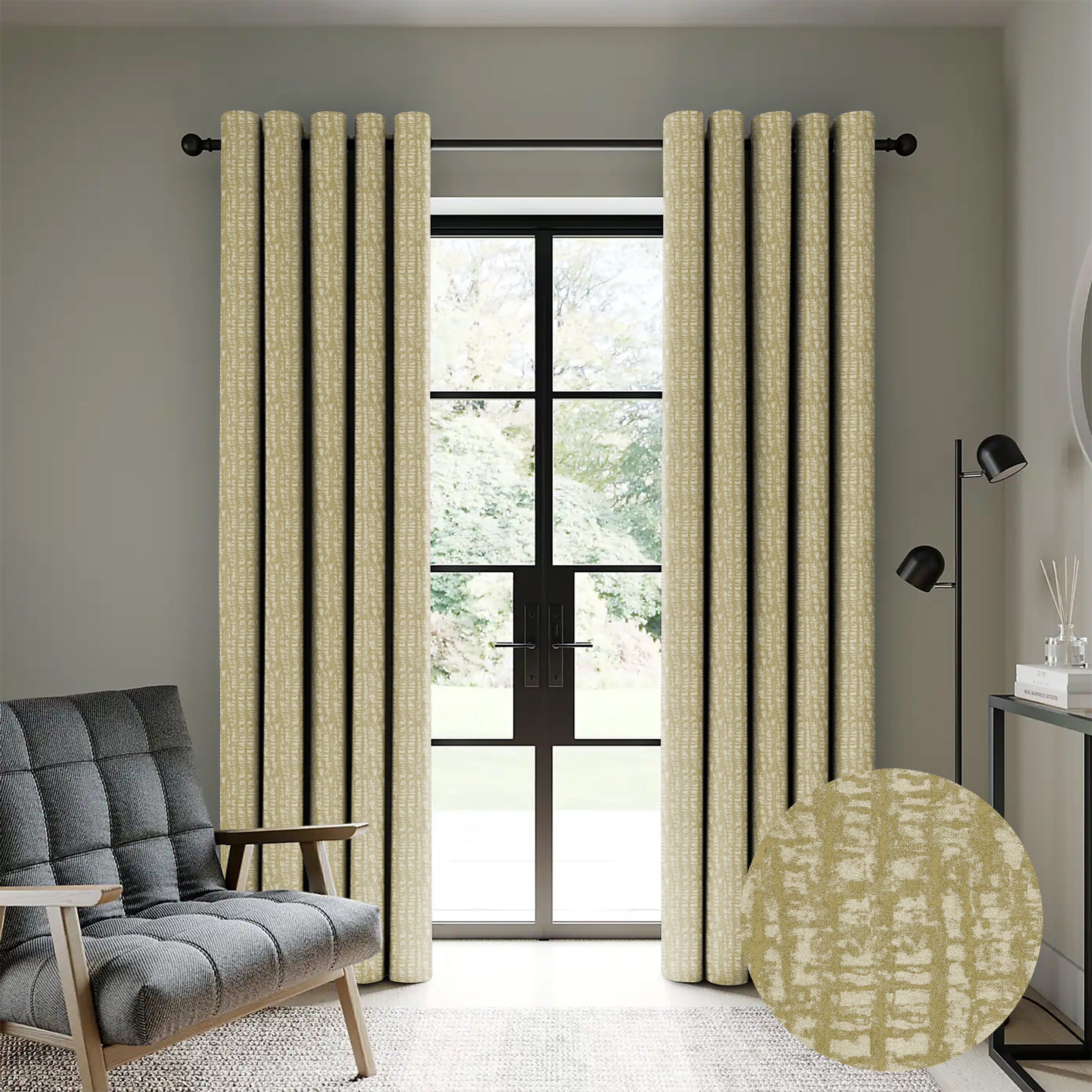 VALENCIA GREEN PRINTED BLACKOUT CURTAIN