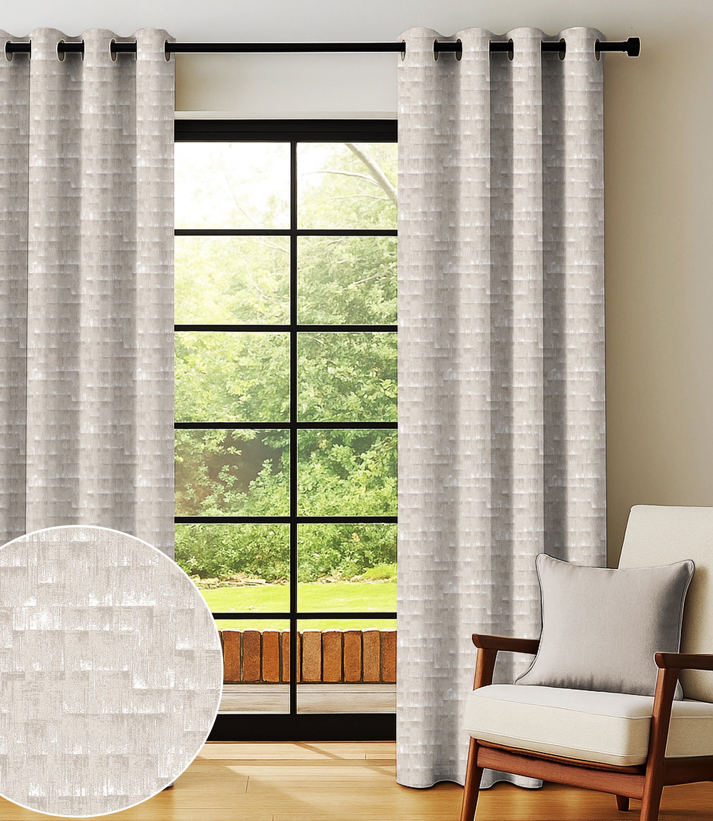 MALAGA BROWN PRINTED BLACKOUT CURTAINS