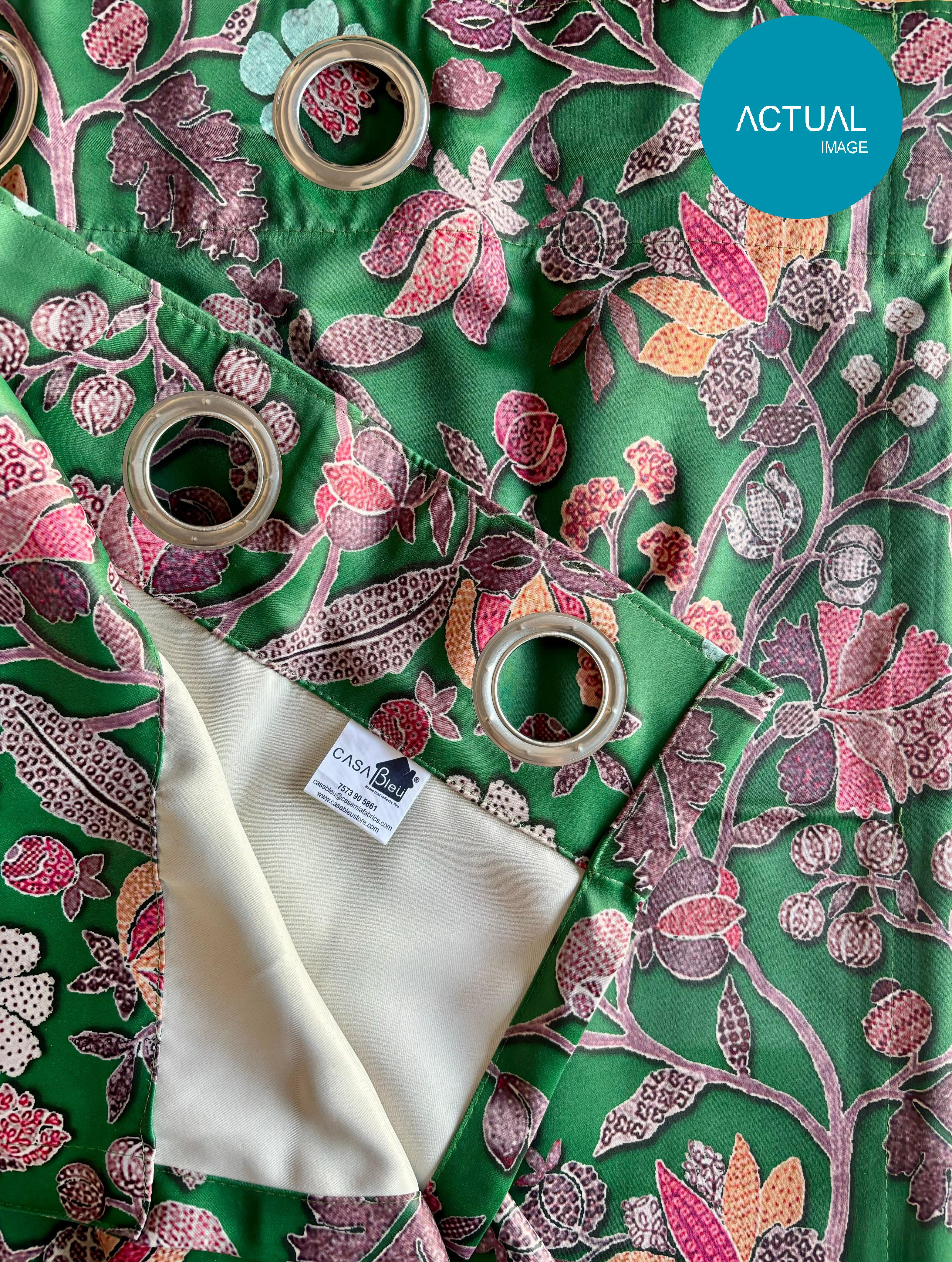 AZURE NATURAL GREEN BLACKOUT CURTAINS