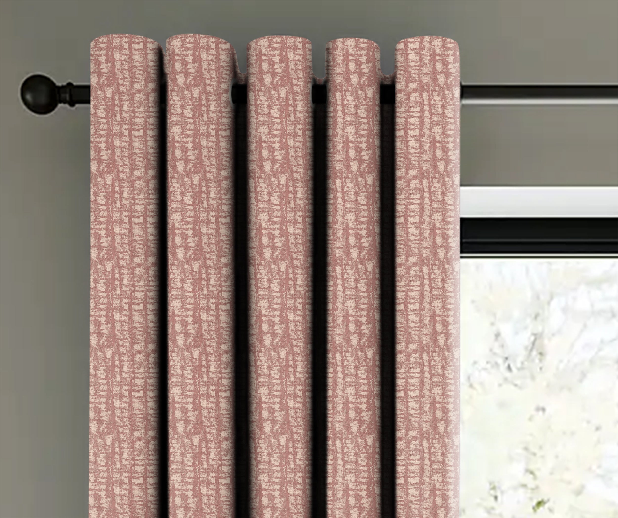 VALENCIA M-PINK PRINTED BLACKOUT CURTAIN