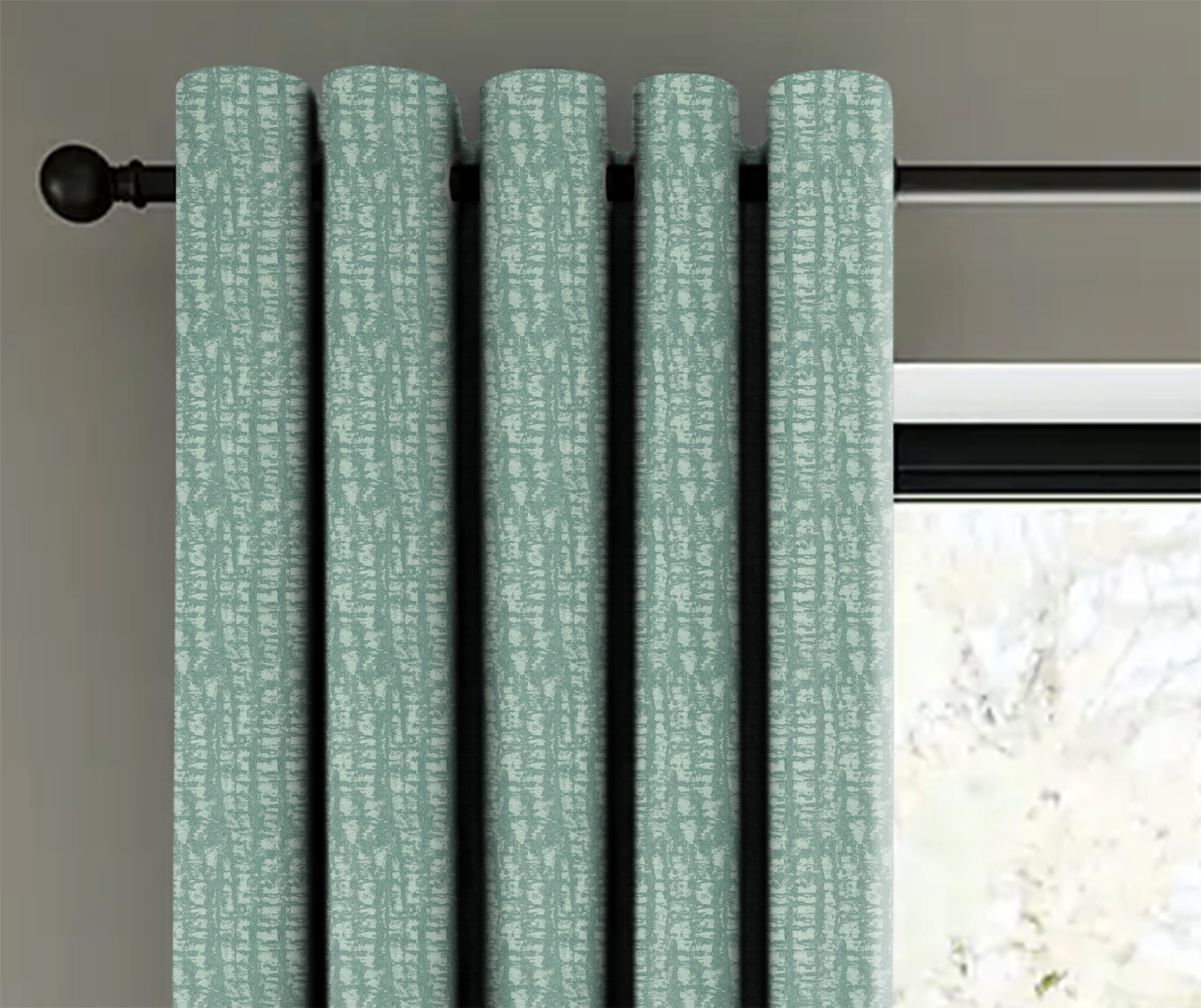 VALENCIA SEA GREEN PRINTED BLACKOUT CURTAINS