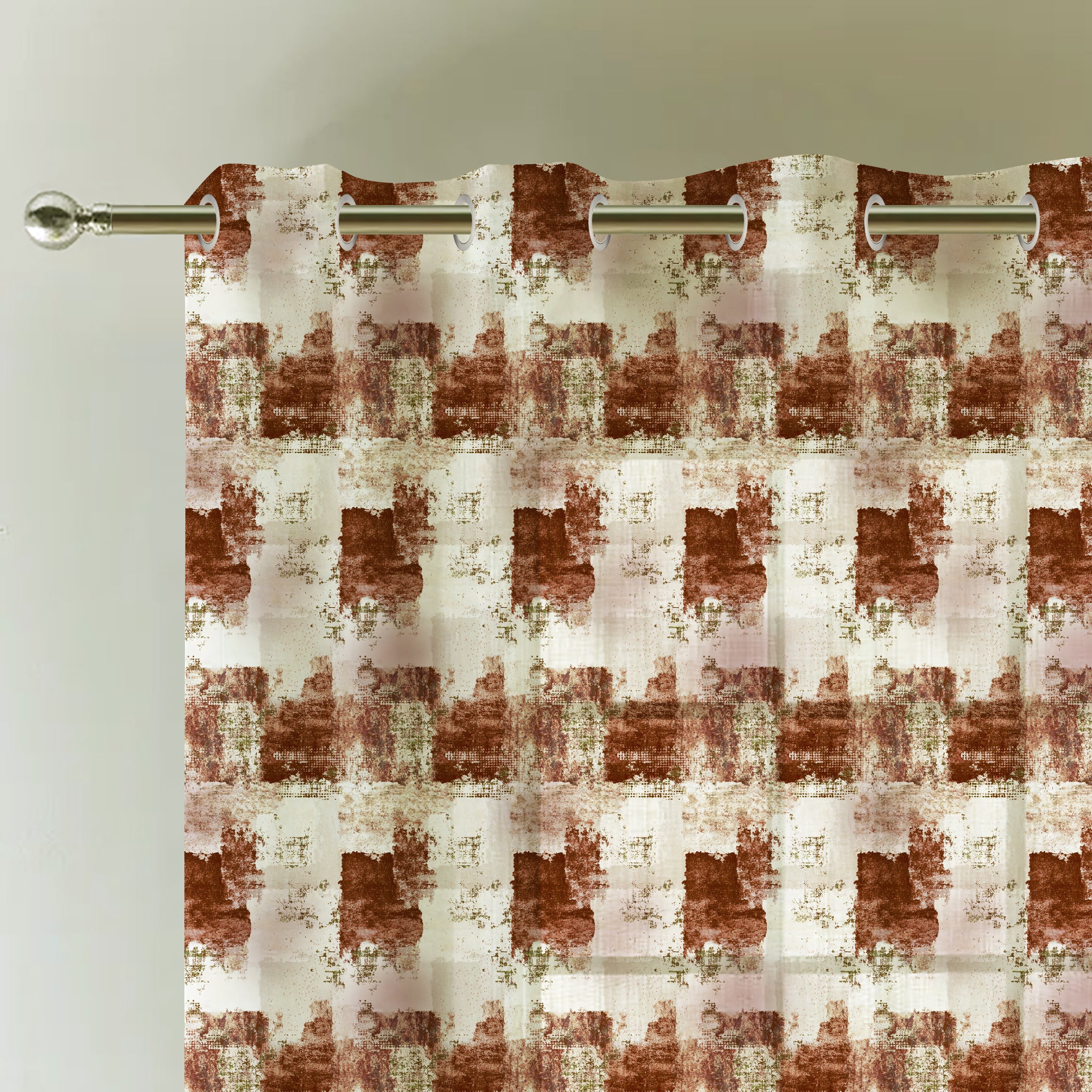 NAPOLI ORANGE PRINTED SHEER CURTAIN