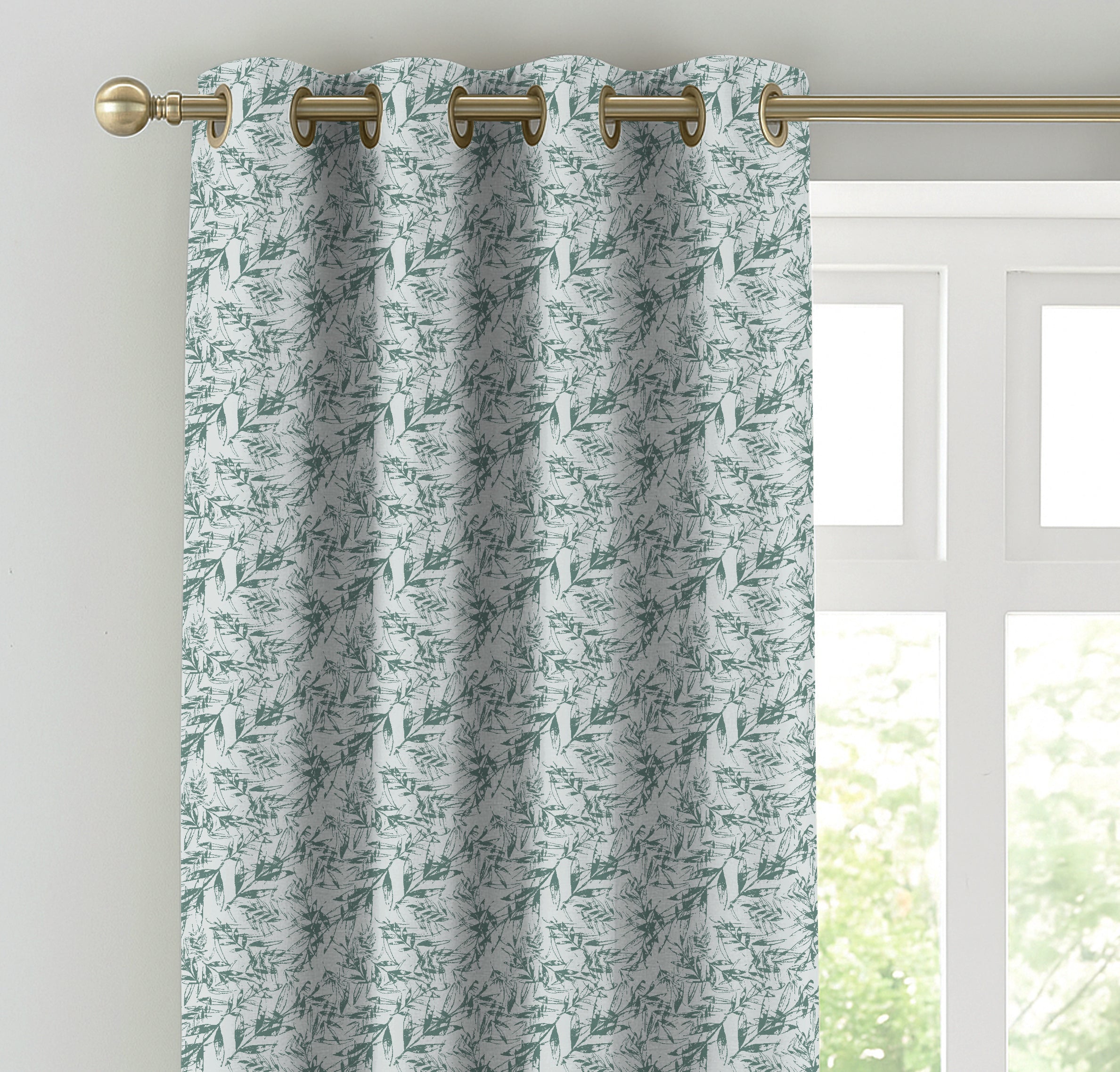KENTON SEAGREEN PRINTED BLACKOUT CURTAIN