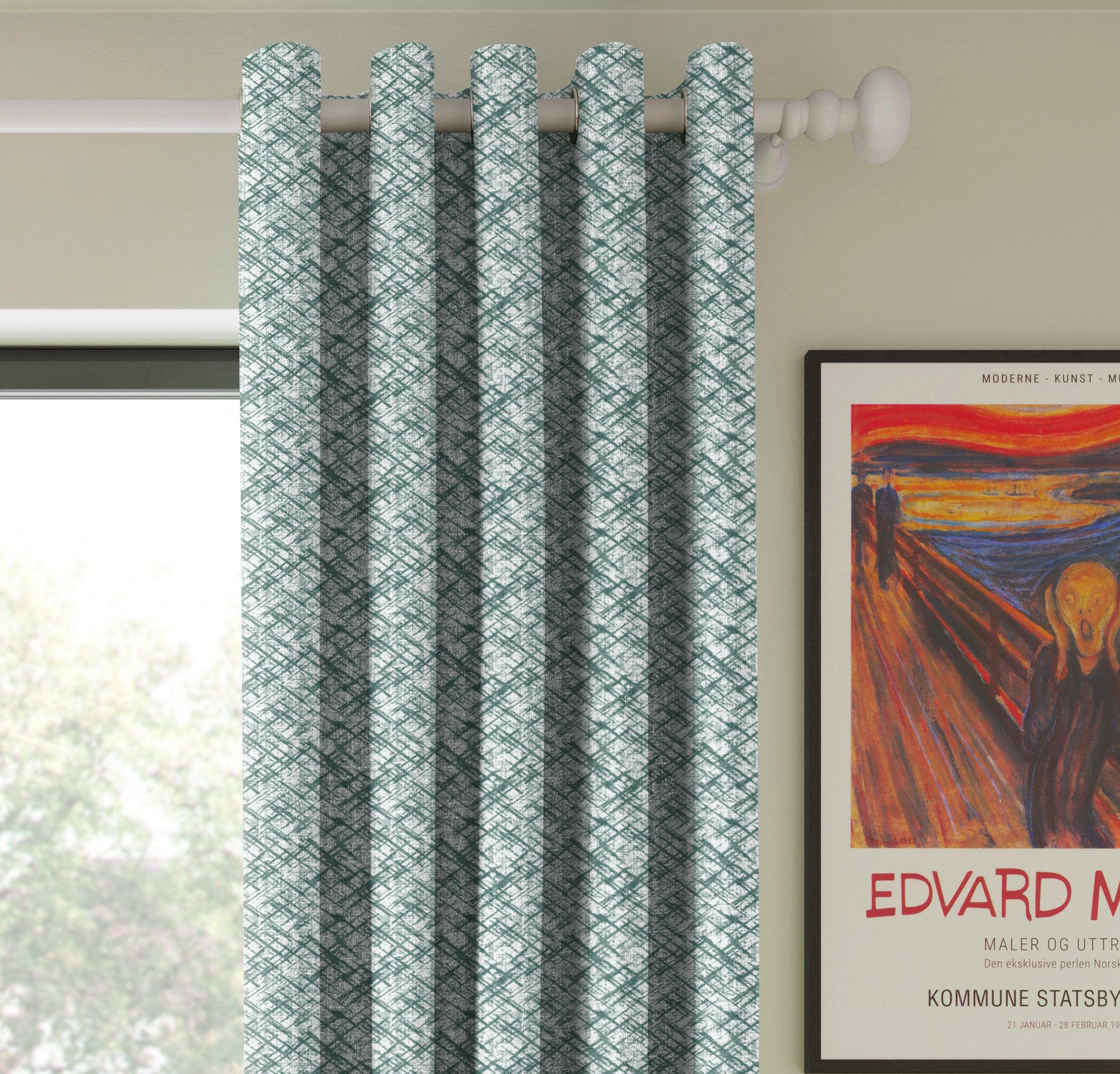 DITSY SEAGREEN PRINTED BLACKOUT CURTAIN