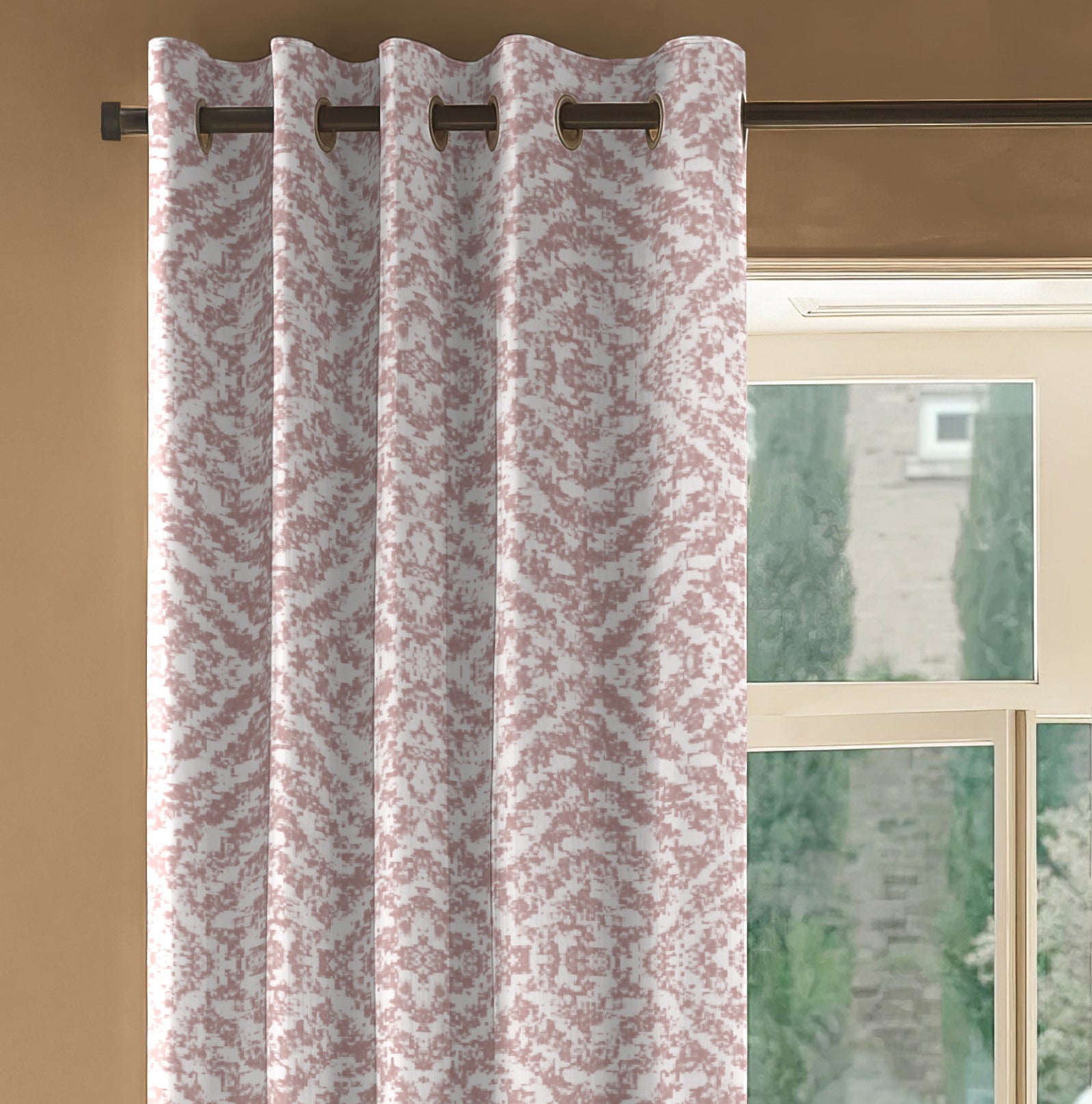 SAFARI PINK PRINTED BLACKOUT CURTAIN