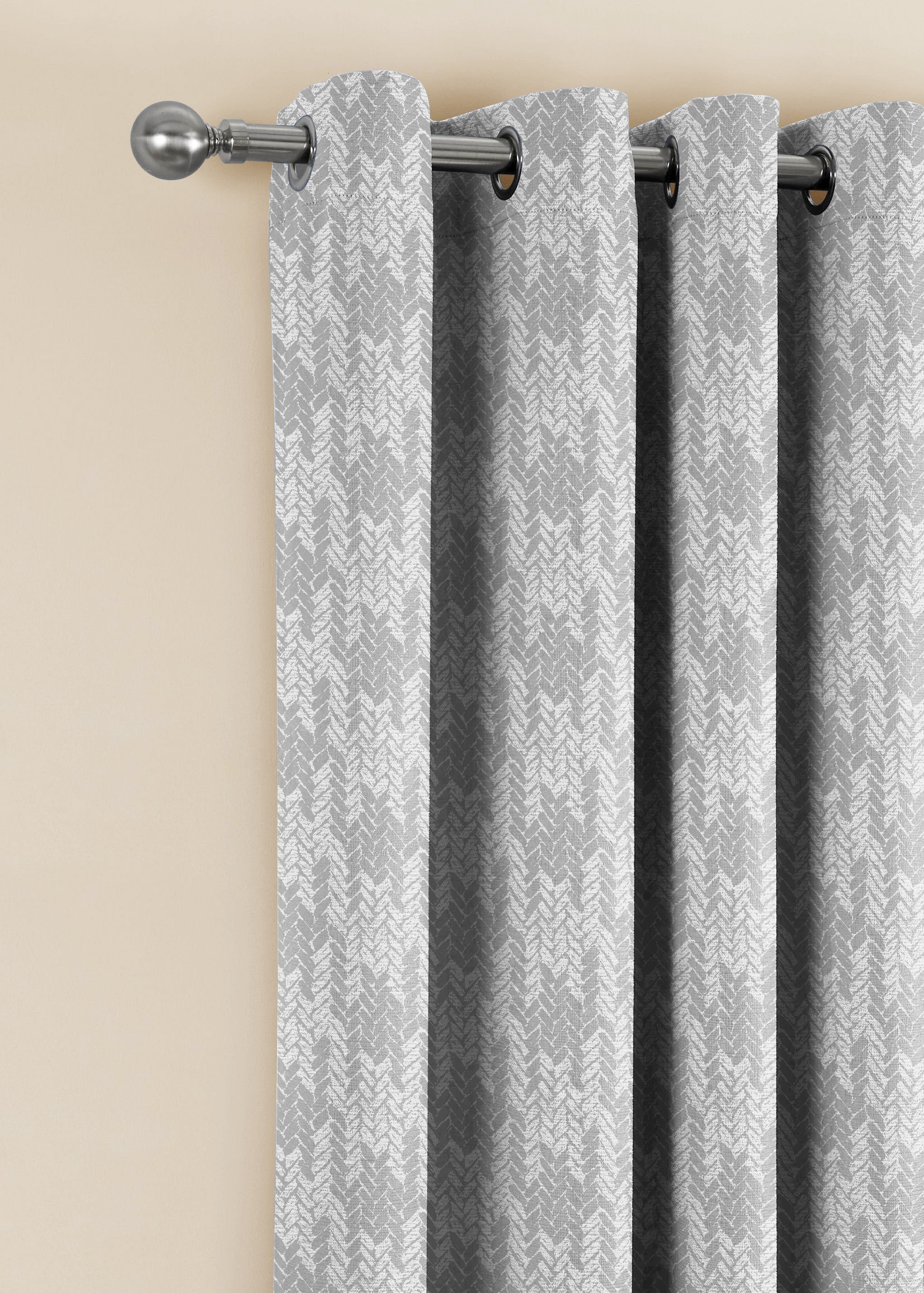 EDINA GREY PRINTED BLACKOUT CURTAIN