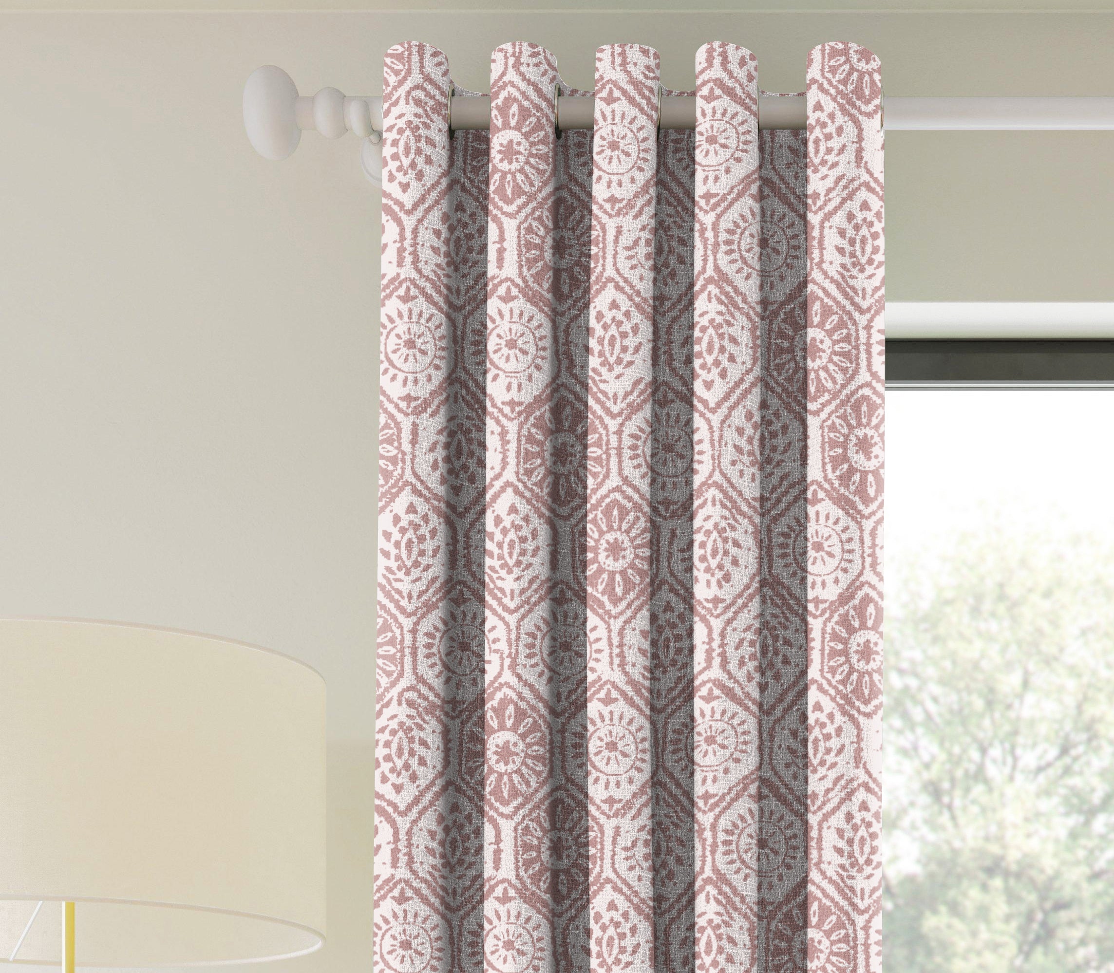 CARRO PINK PRINTED DIMOUT CURTAIN