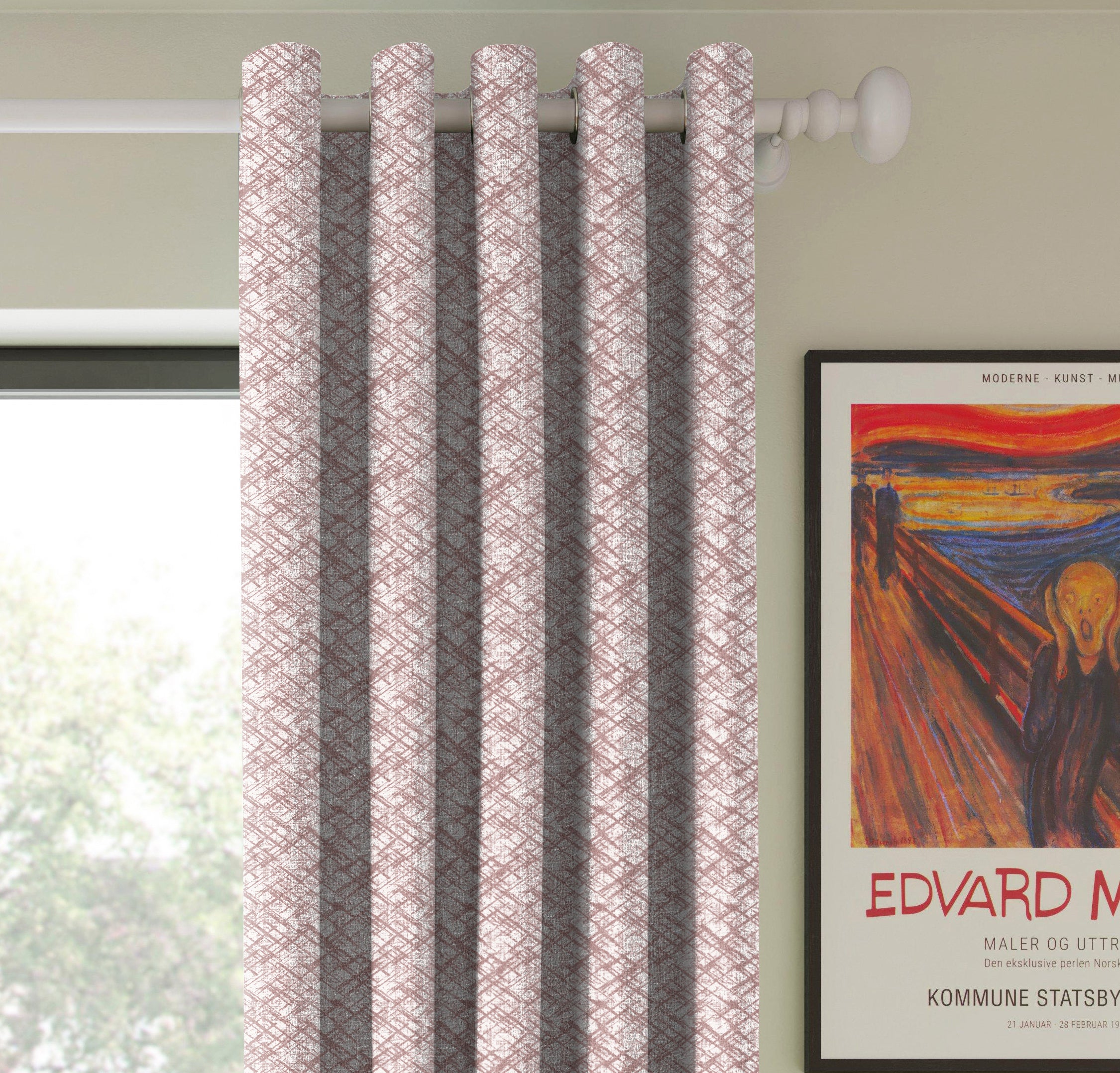 DITSY PINK PRINTED BLACKOUT CURTAIN