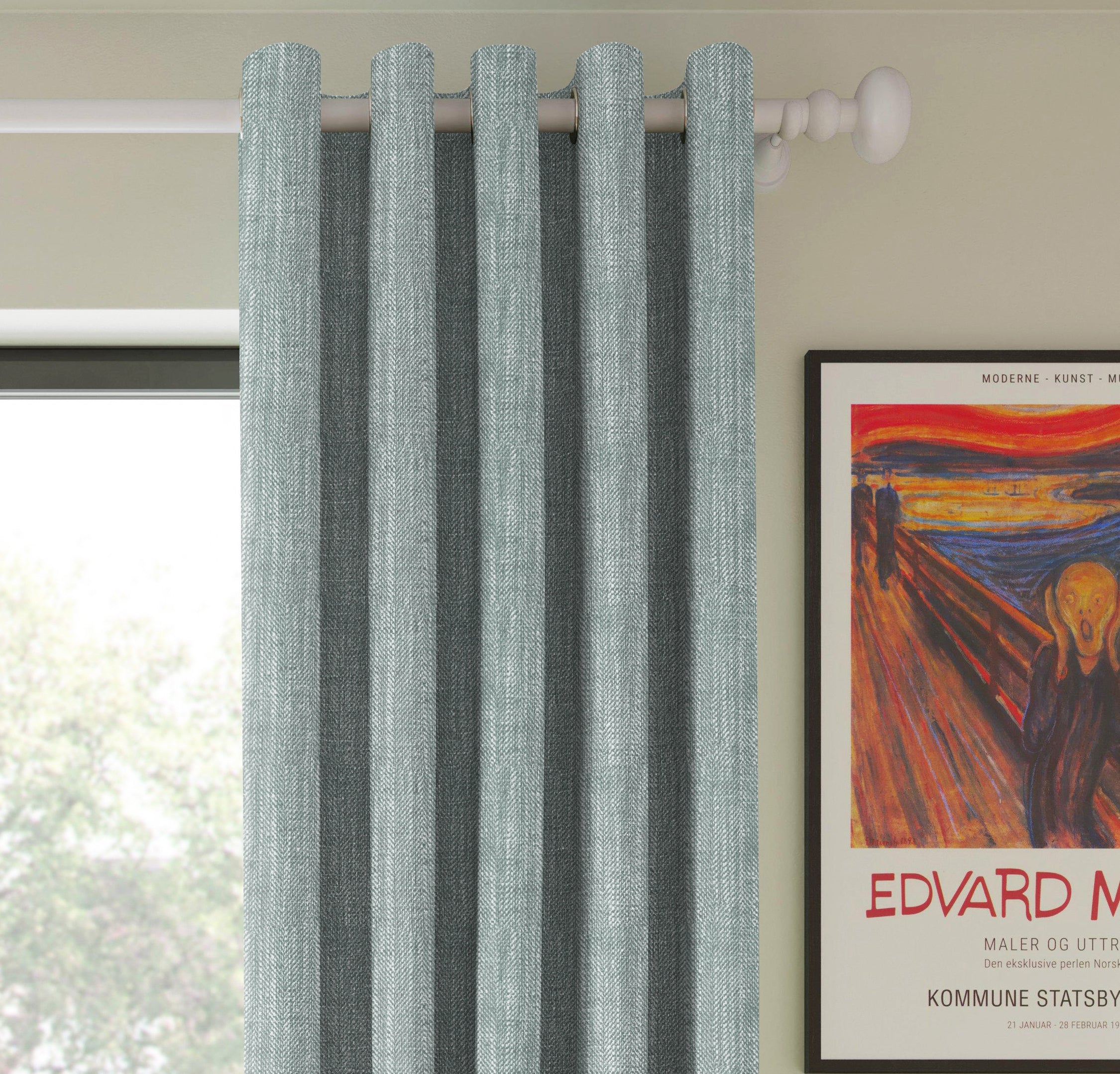 BELGRAVIA SEAGREEN PRINTED BLACKOUT CURTAIN