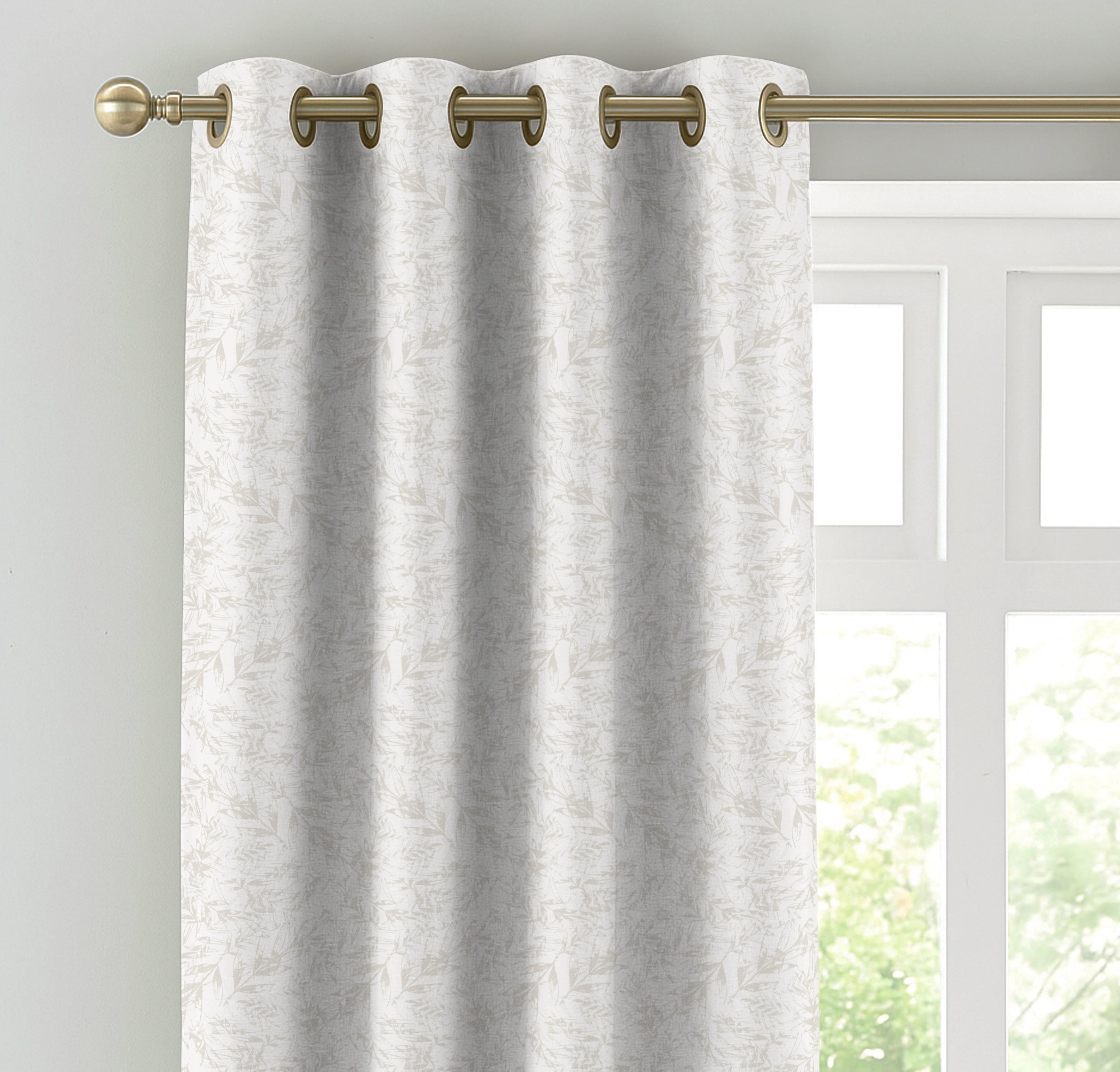 KENTON BEIGE PRINTED BLACKOUT CURTAIN