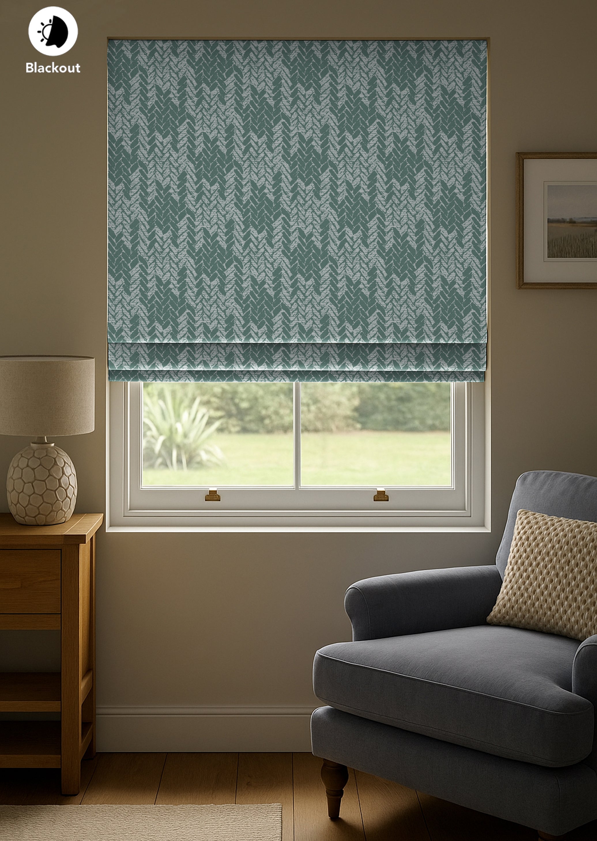 EDINA SEAGREEN READY MADE ROMAN BLIND