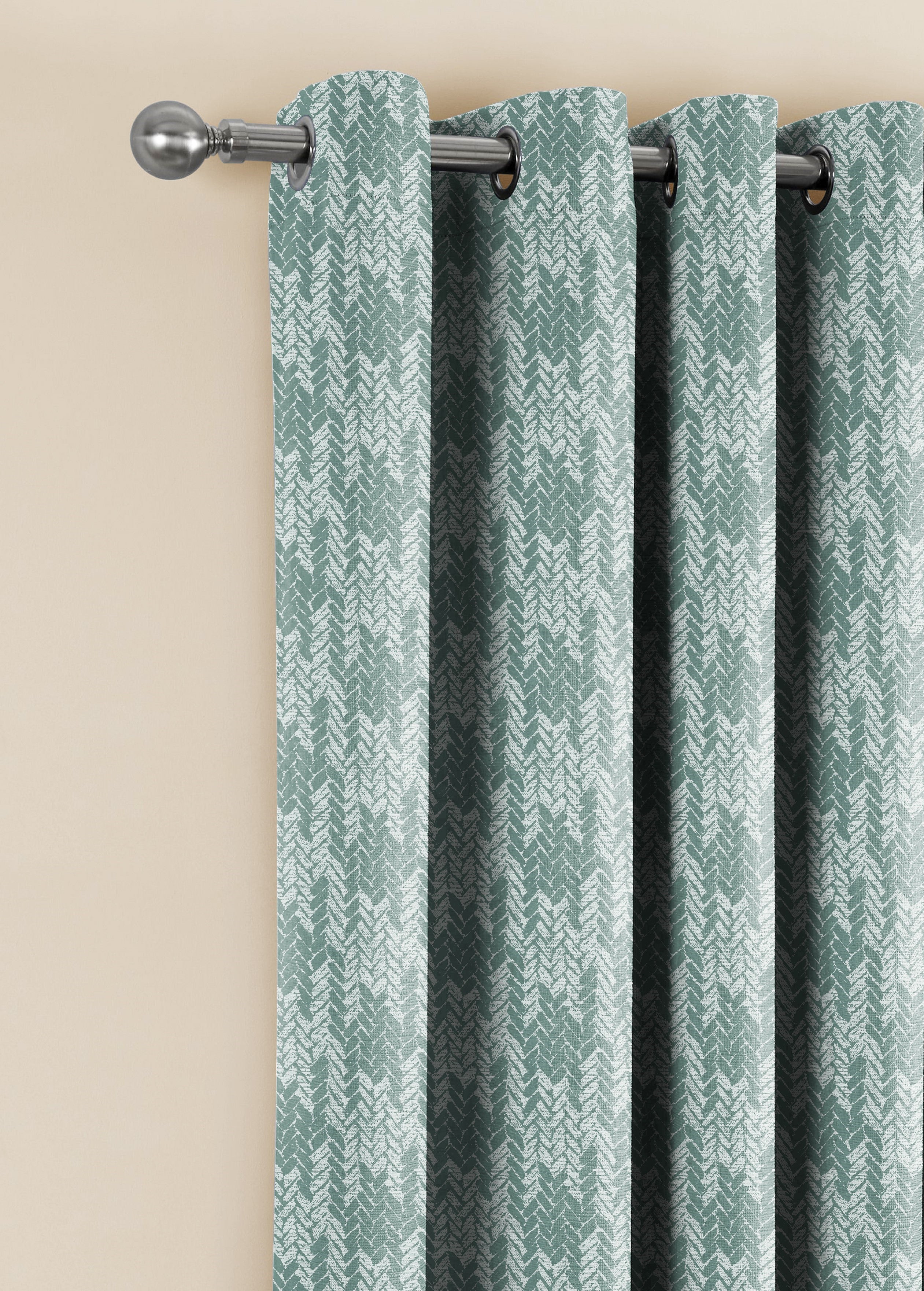 EDINA SEAGREEN PRINTED BLACKOUT CURTAIN