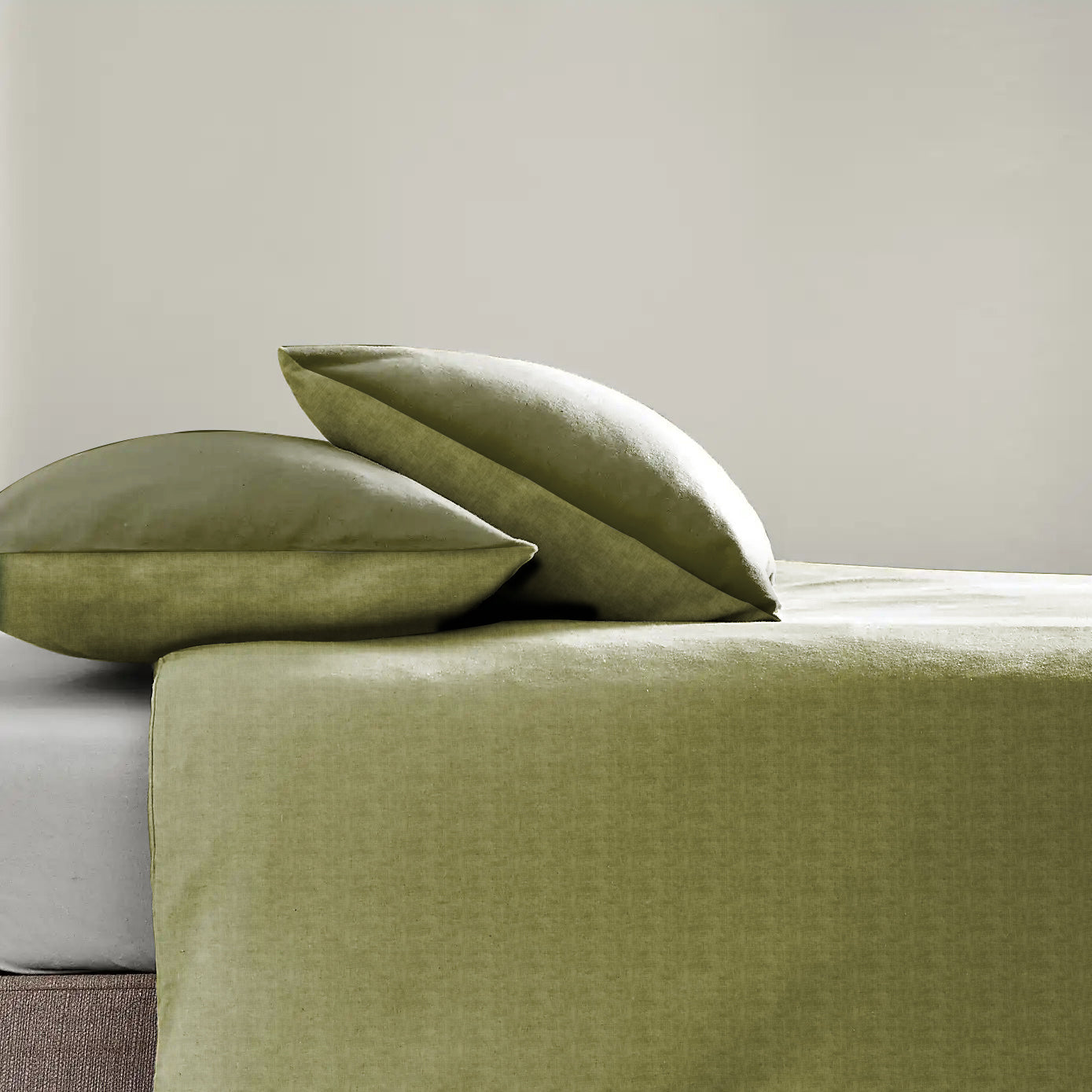 Jodhpur Texture Bedsheet for Double Bed with 2 PillowCovers King Size (104" X 90") Olive