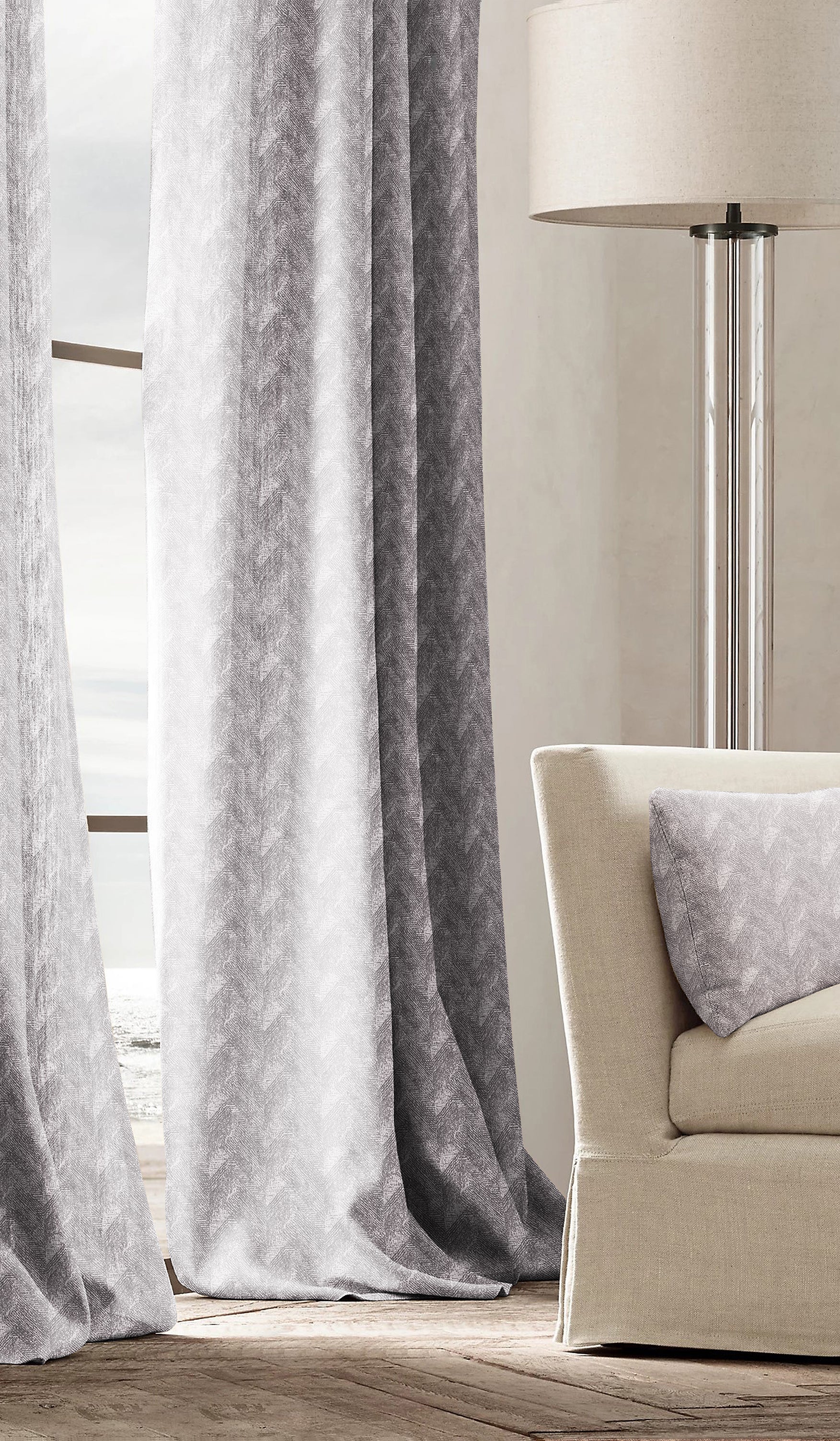 ENSLEY STEEL PRINTED BLACKOUT CURTAIN