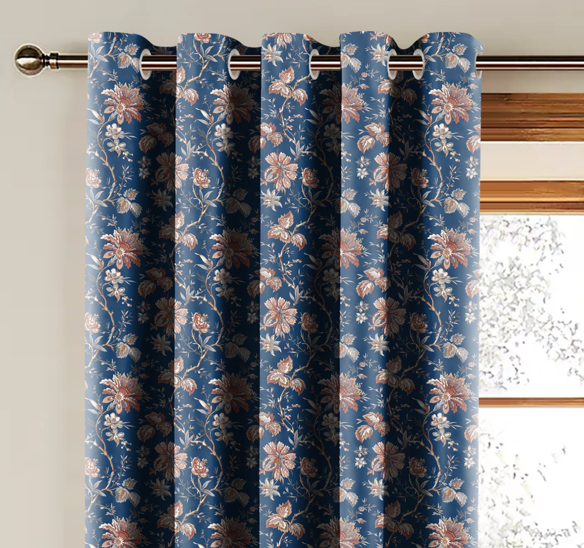 ANDAMAN BLUE PRINTED BLACKOUT CURTAIN