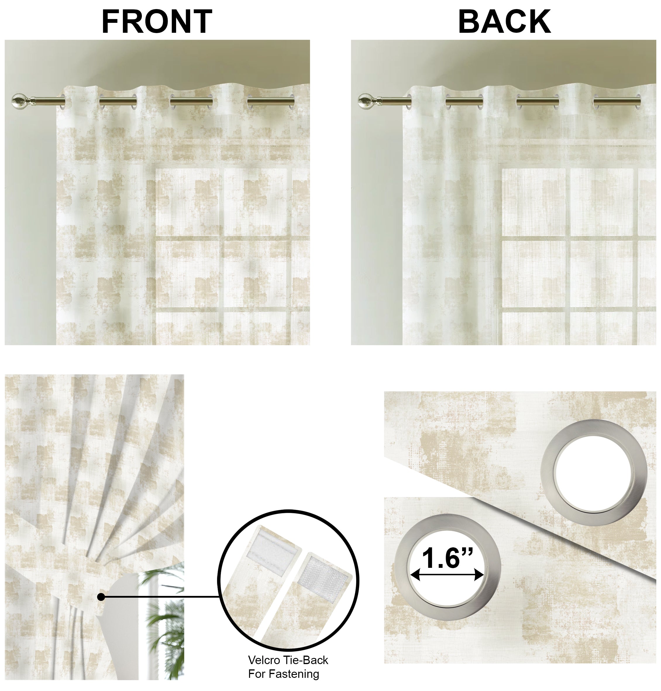 NAPOLI VEG PRINTED SHEER CURTAIN