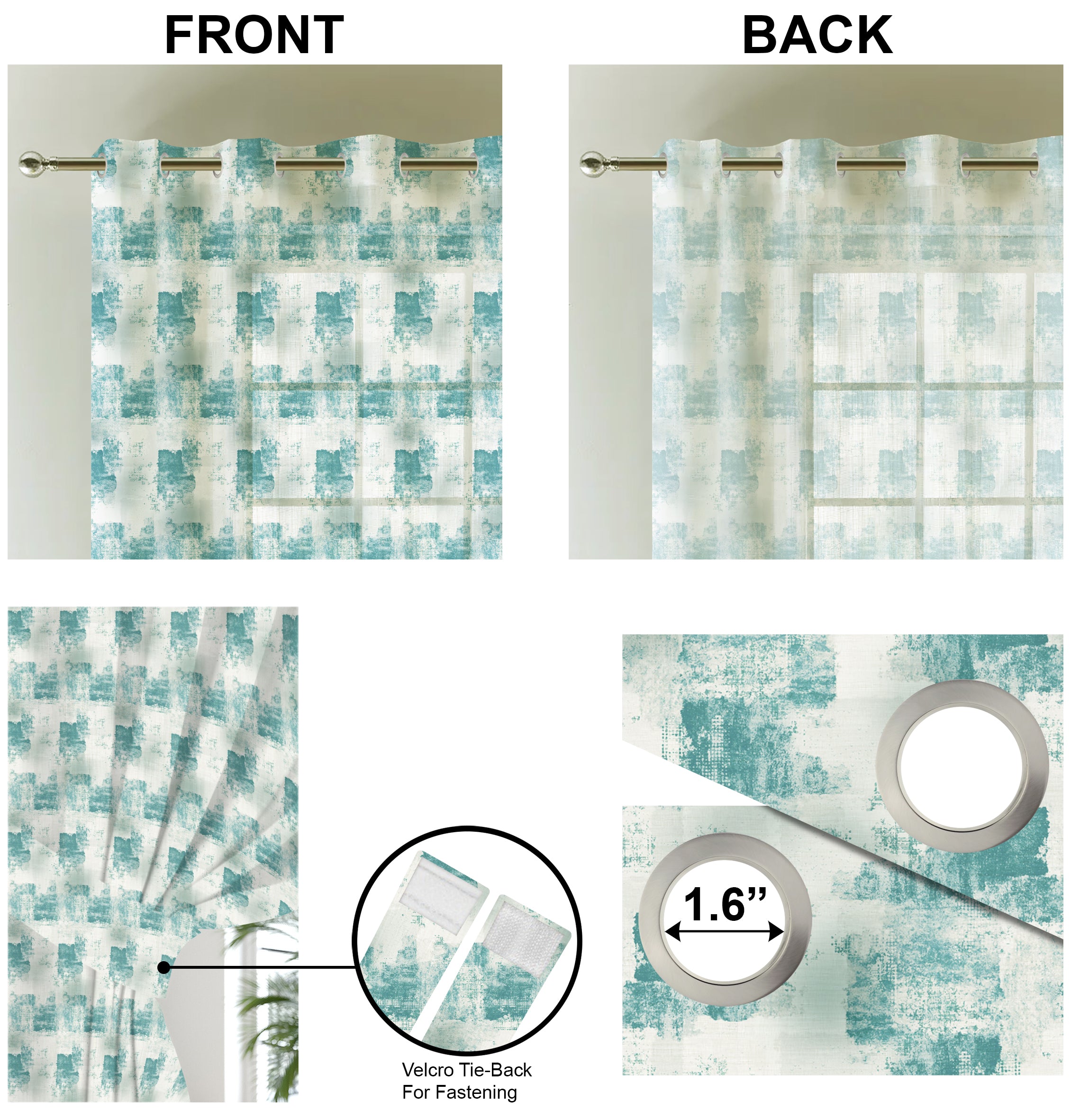 NAPOLI PISTA PRINTED SHEER CURTAIN