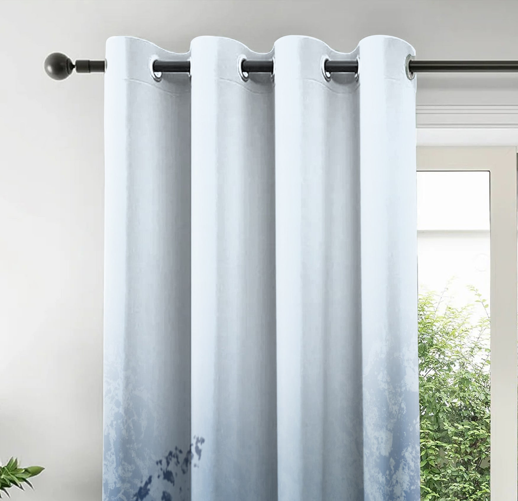 PALACE BLUE PRINTED BLACKOUT CURTAIN