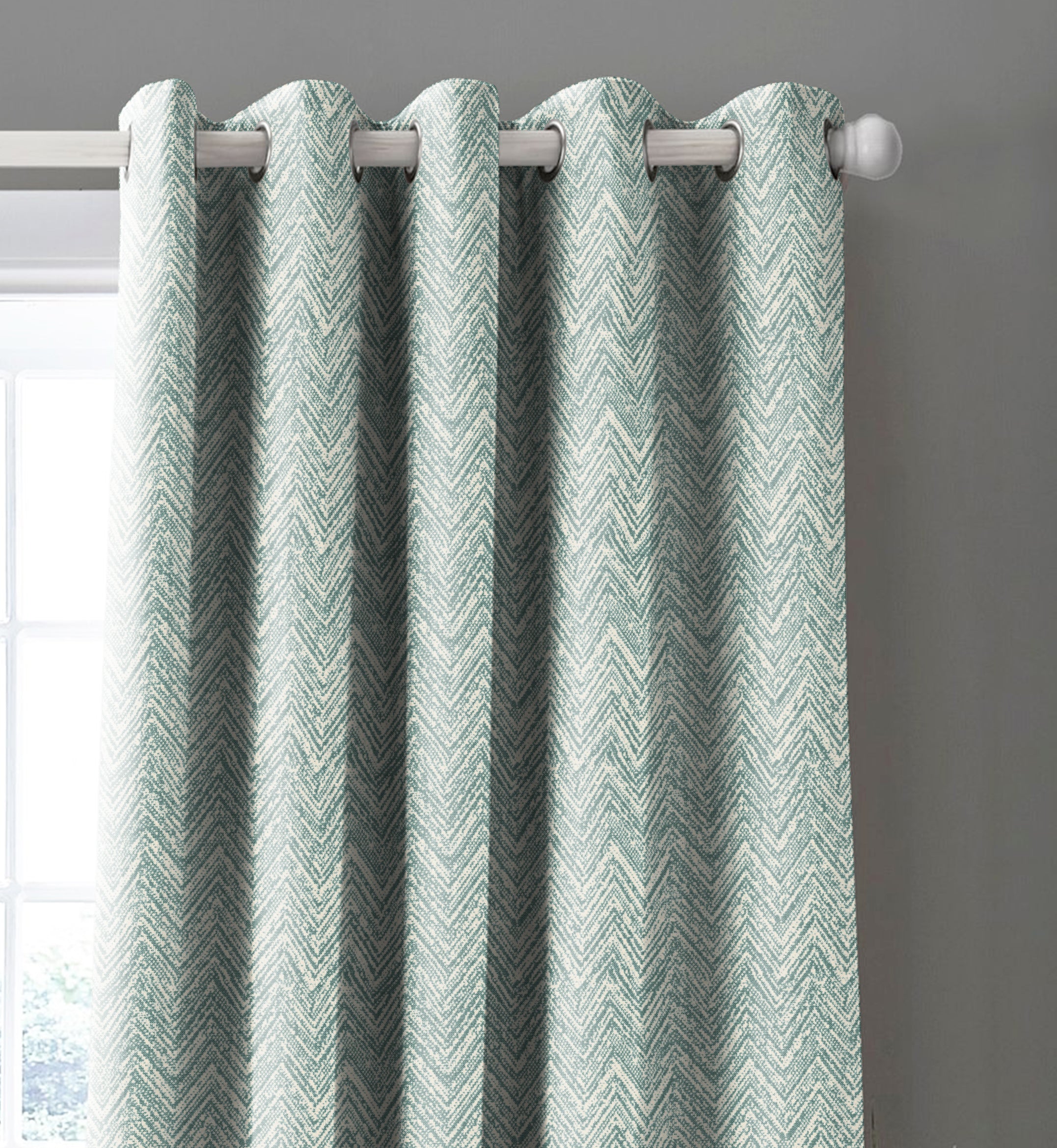 SONORA SEAGREEN PRINTED BLACKOUT CURTAIN