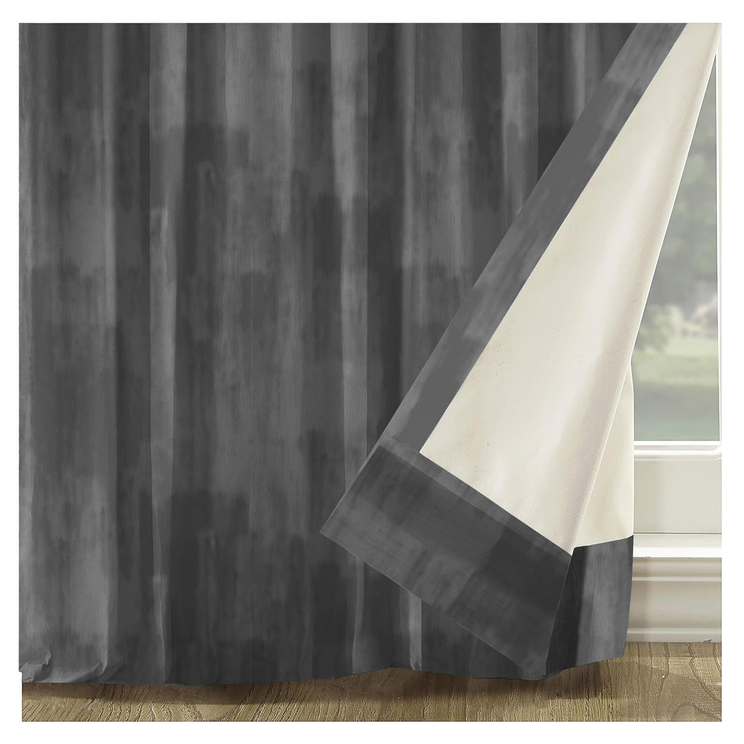 FUJI GREY PRINTED BLACKOUT CURTAIN