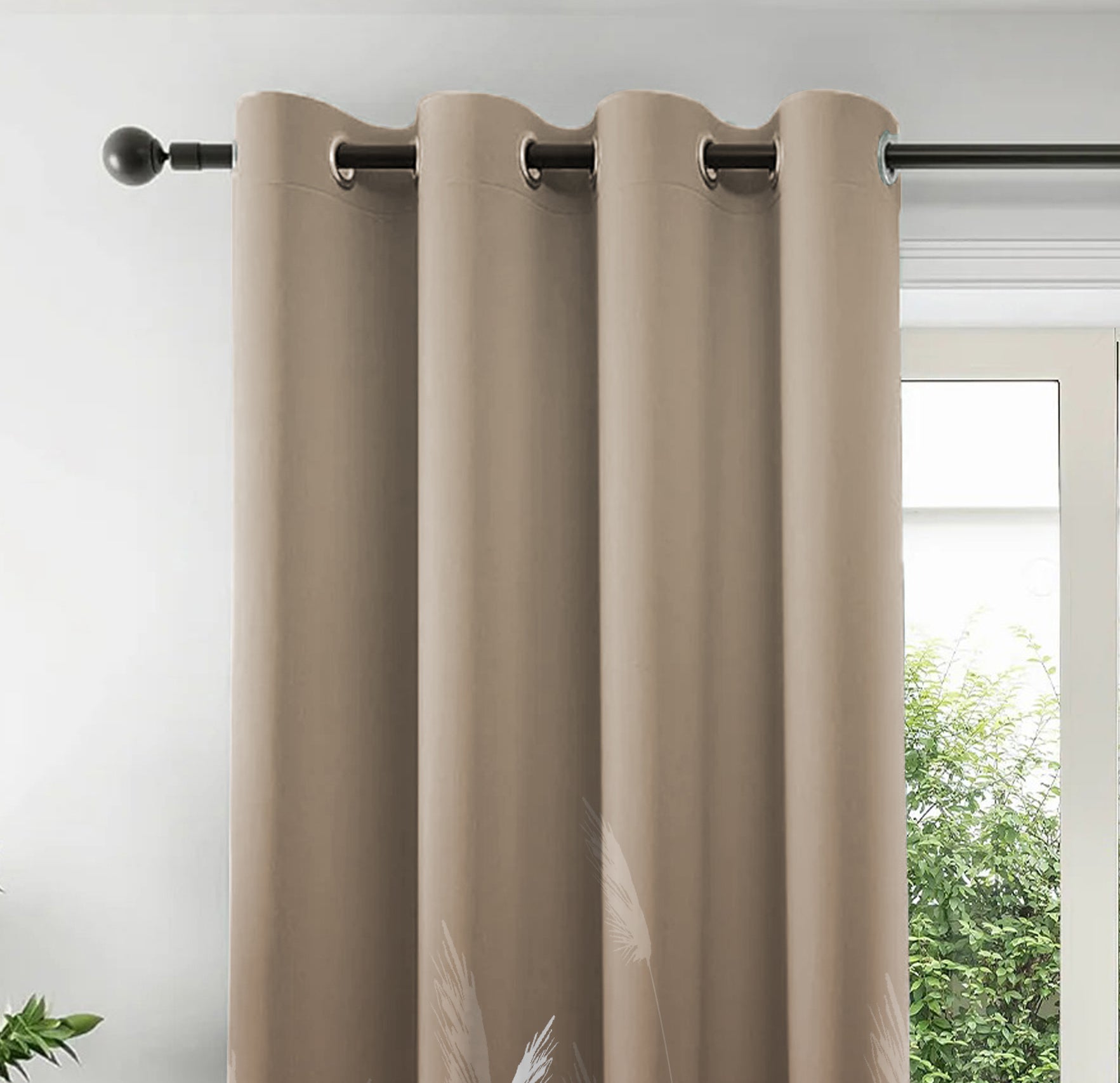 COLMAR COFFEE PRINTED BLACKOUT CURTAIN