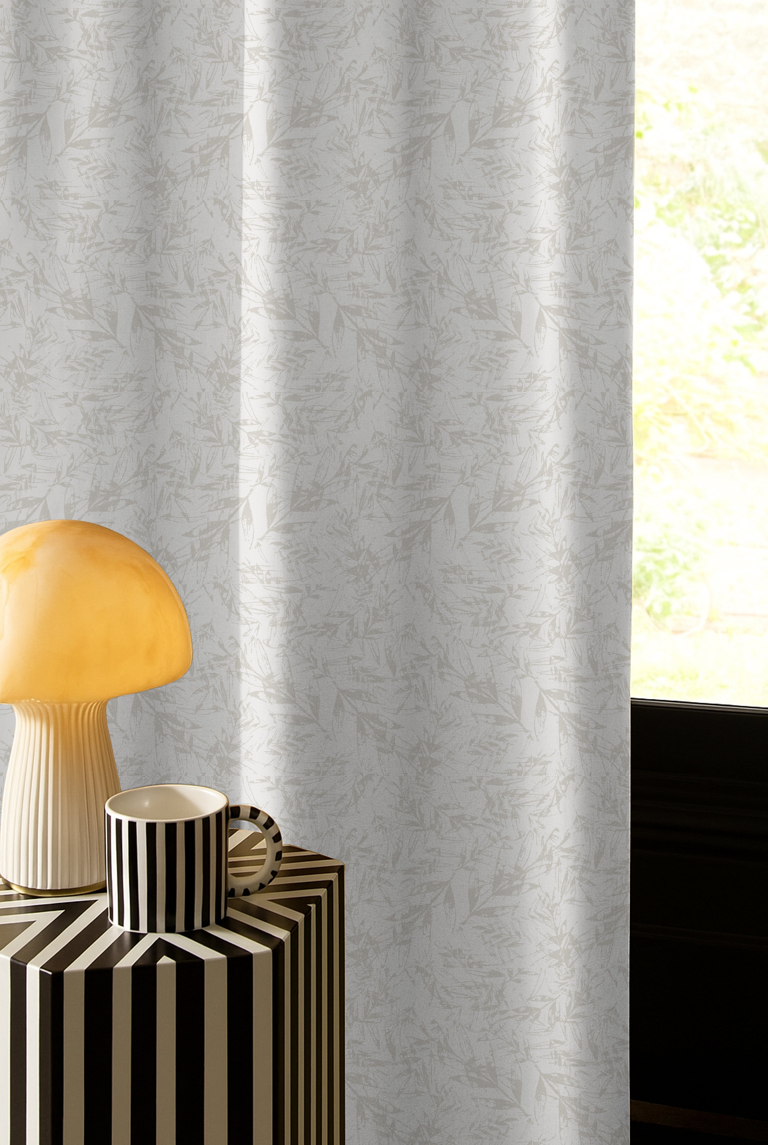KENTON BEIGE PRINTED BLACKOUT CURTAIN