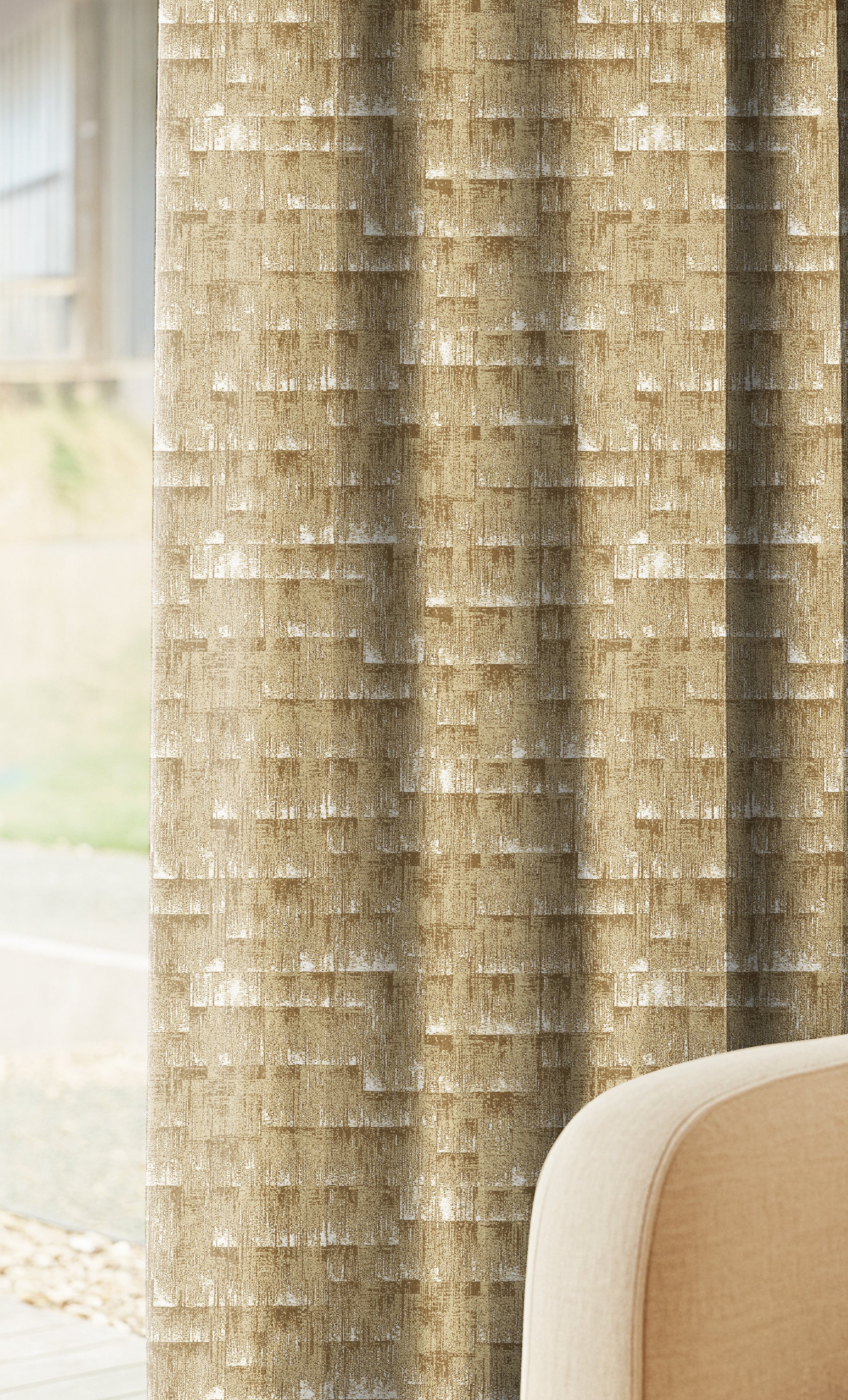 MALAGA MUSTARD PRINTED BLACKOUT CURTAINS