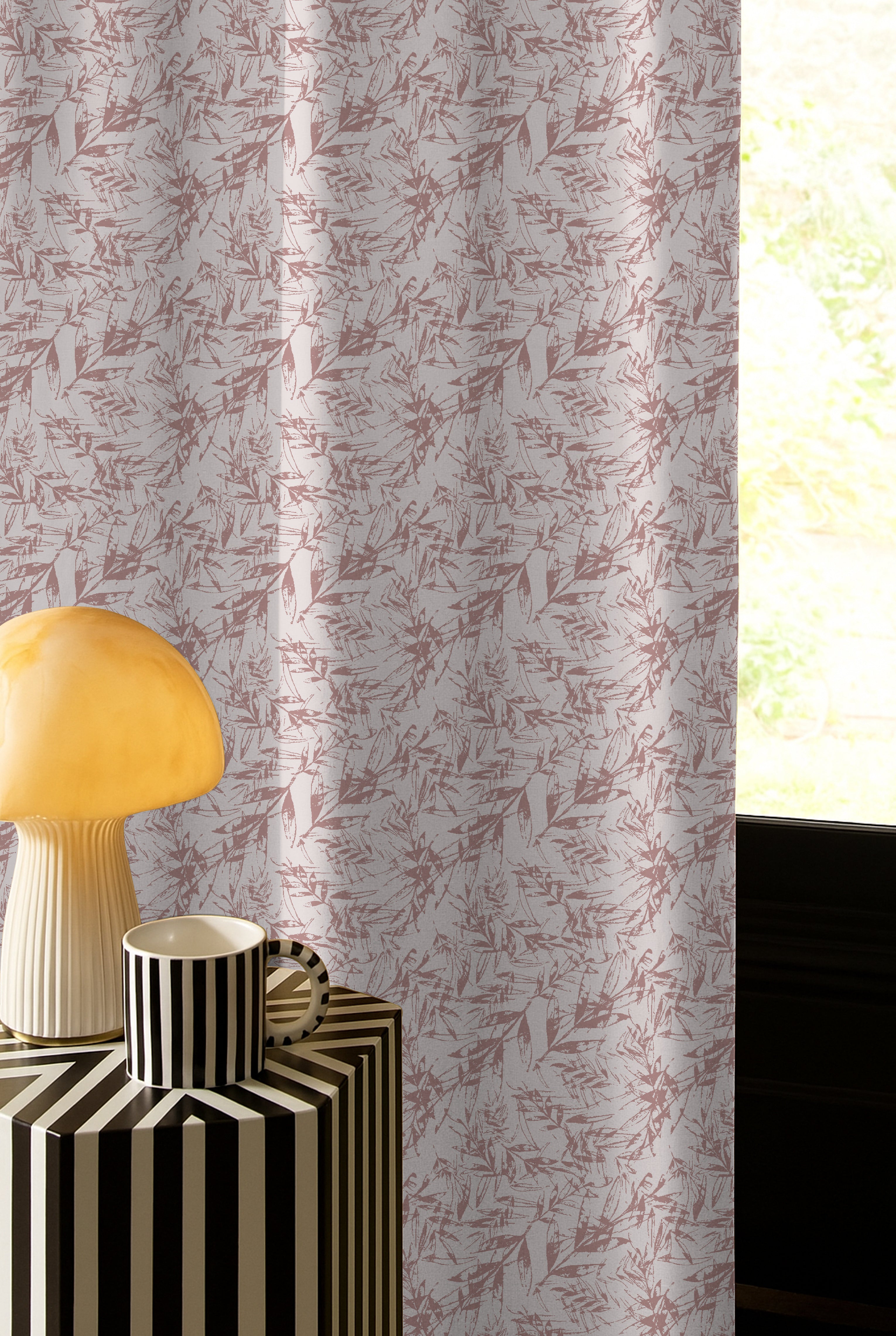 KENTON PINK PRINTED BLACKOUT CURTAIN