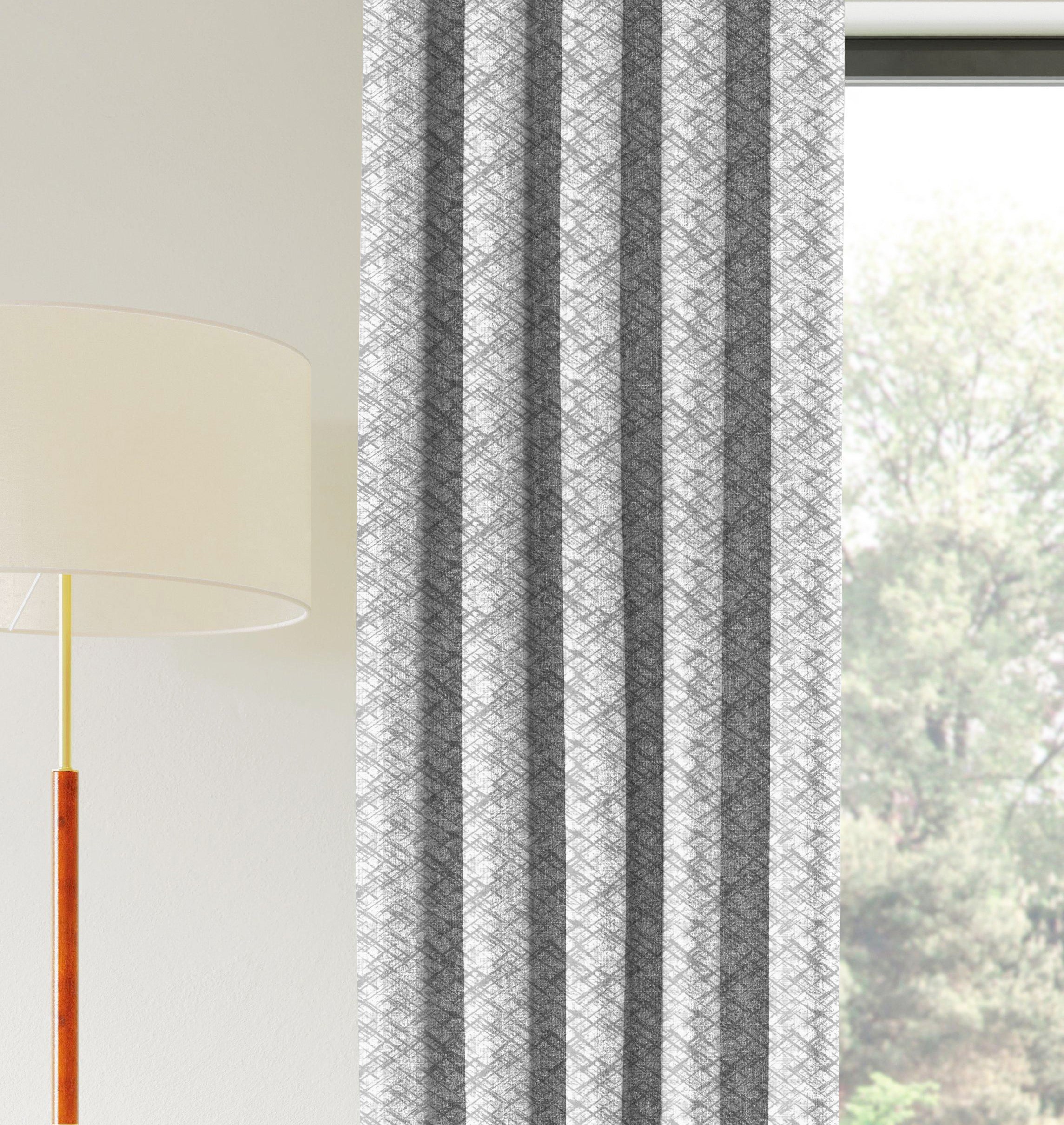 DITSY GREY PRINTED BLACKOUT CURTAIN