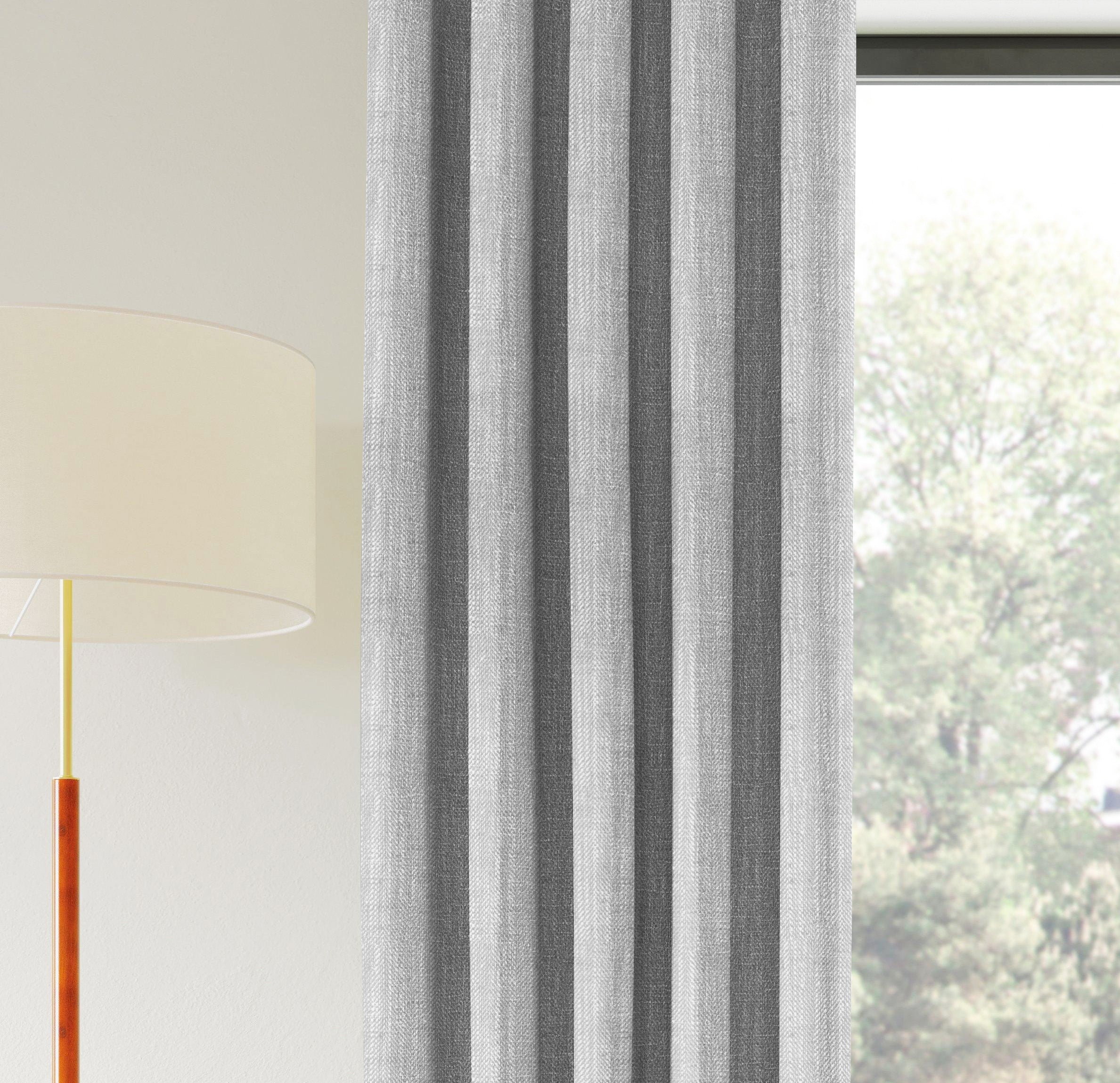 BELGRAVIA GREY PRINTED BLACKOUT CURTAIN