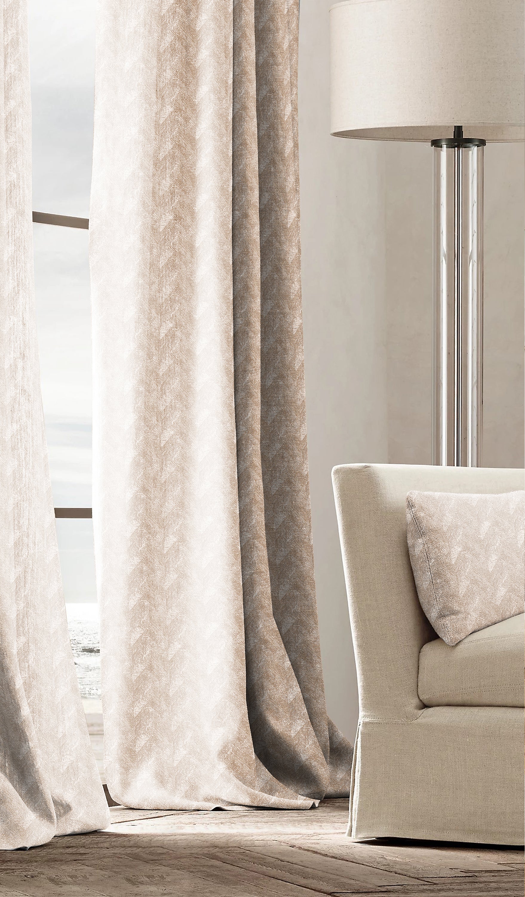 ENSLEY ALMOND PRINTED BLACKOUT CURTAIN