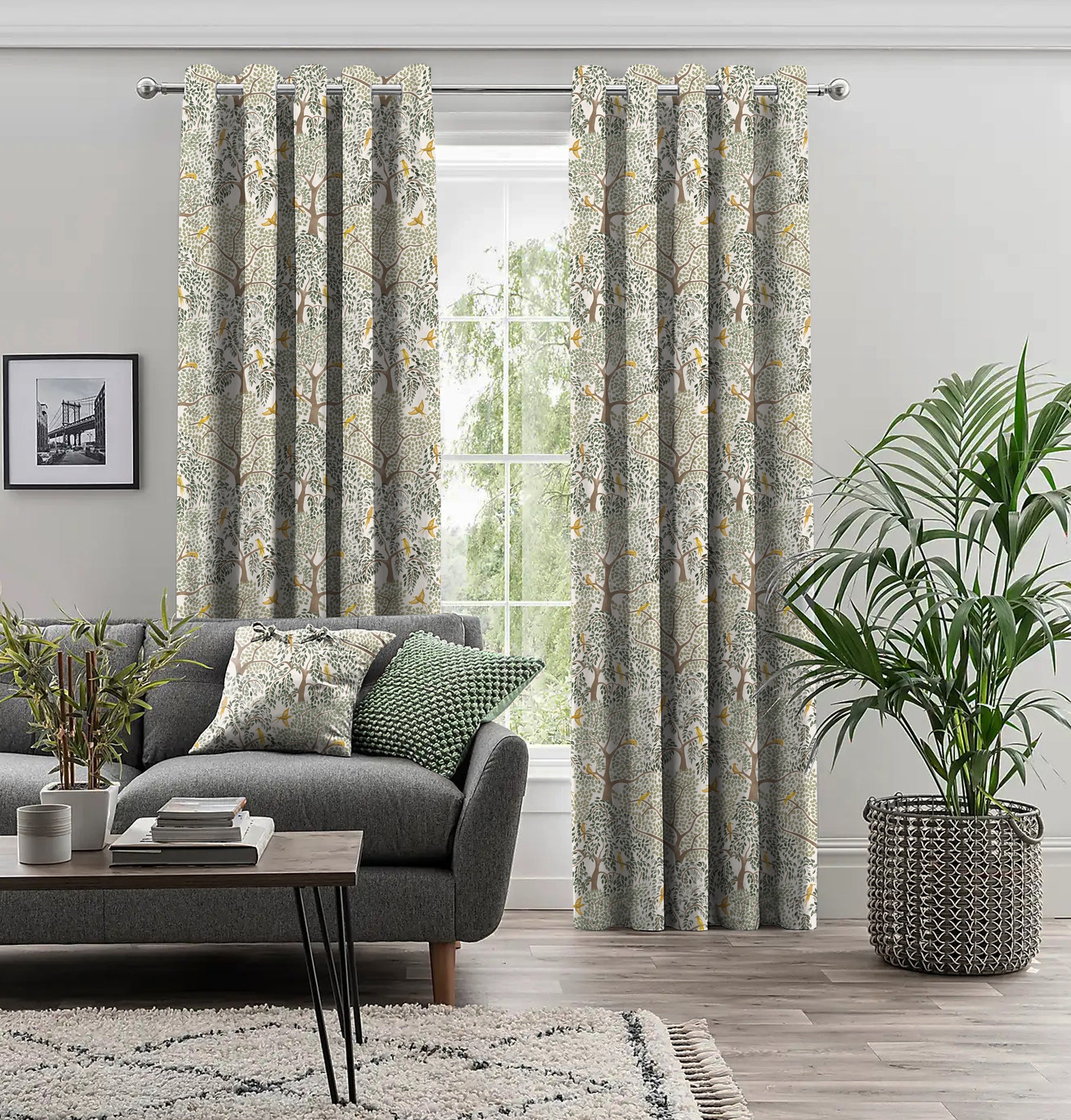 BOTANICAL PRINTED BLACKOUT CURTAIN