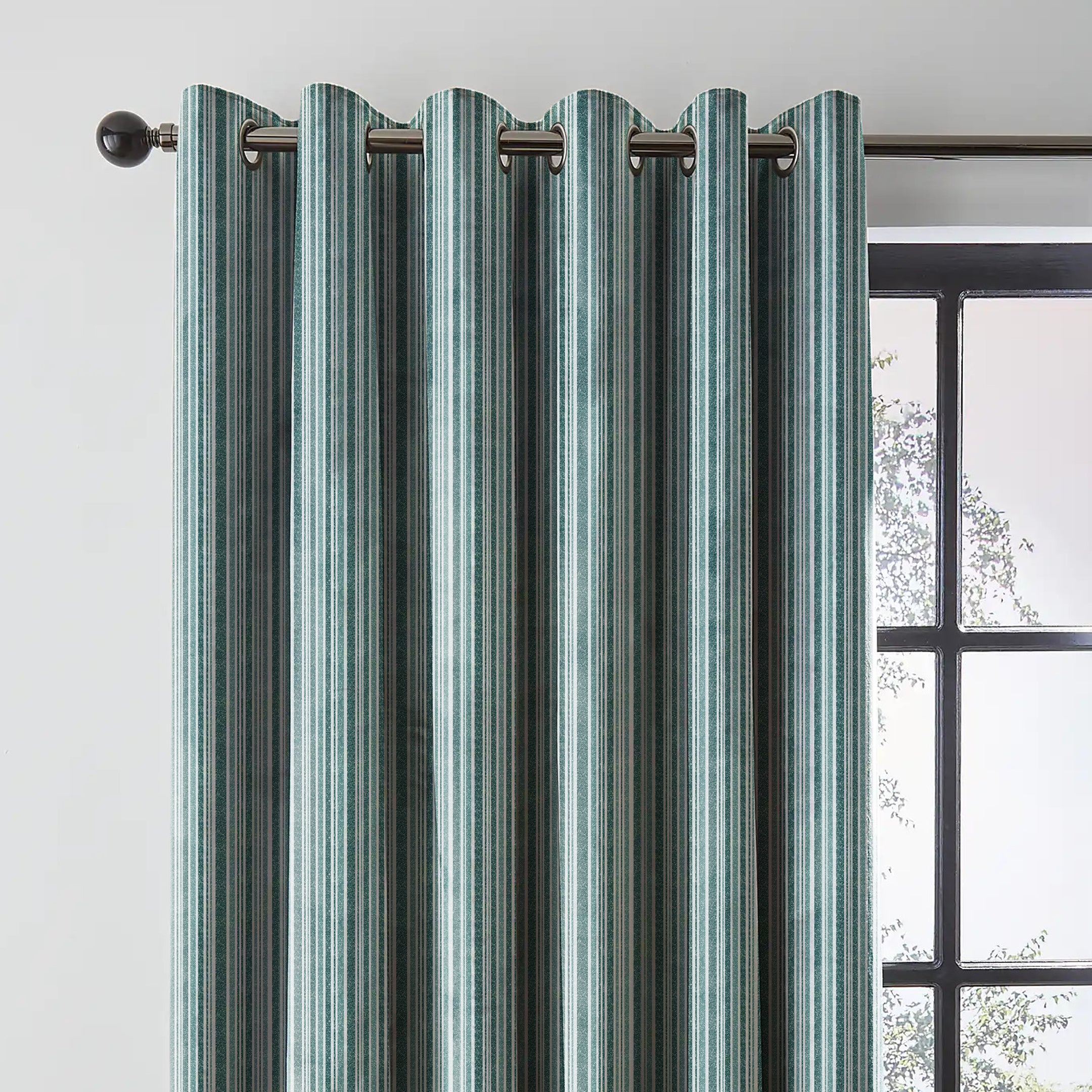 JODHPUR STRIPE BLACKOUT CURTAINS TEAL