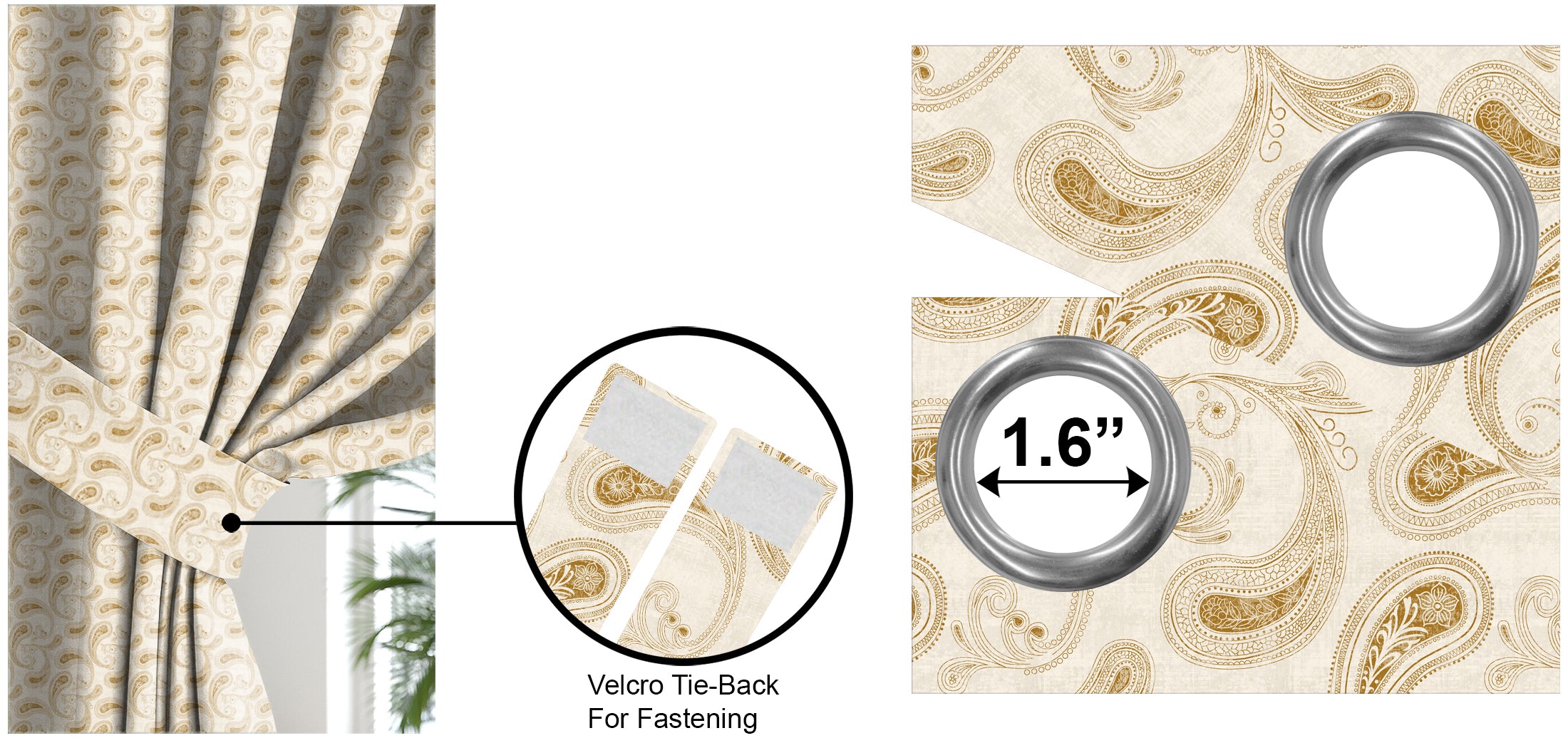 JODHPUR PAISLEY BLACKOUT CURTAIN YELLOW