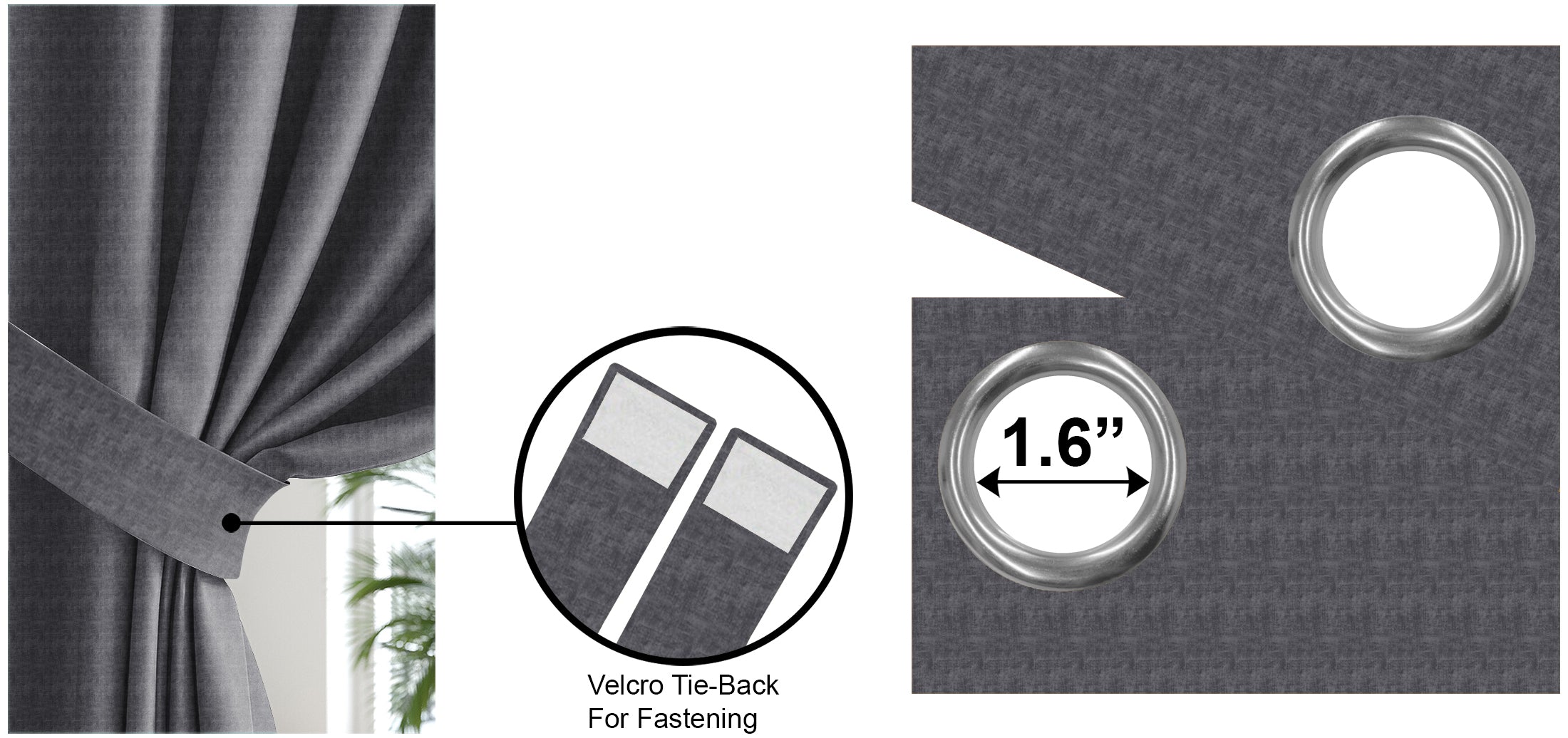 JODHPUR TEXTURE PRINTED BLACKOUT CURTAIN GREY