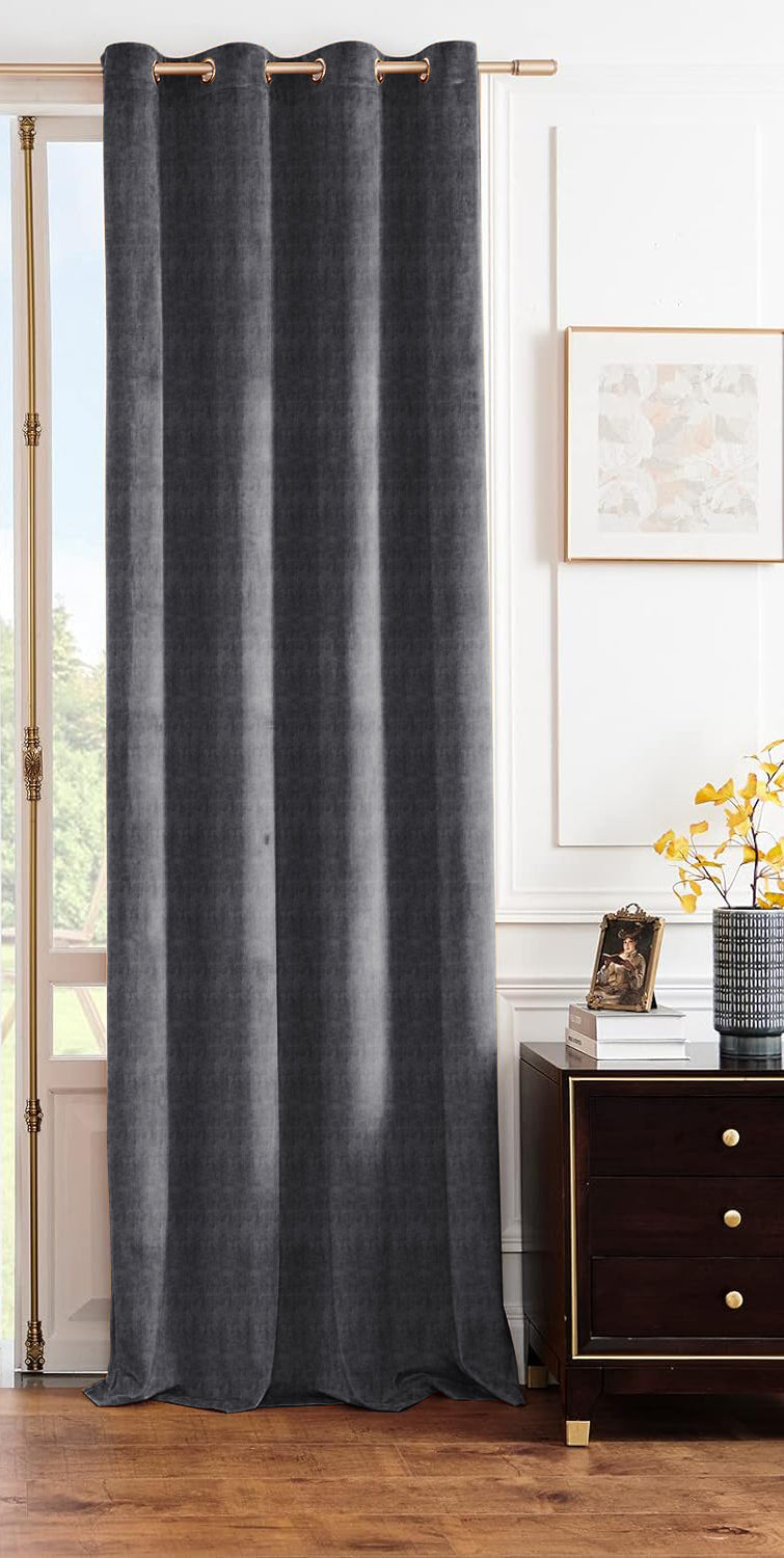 JODHPUR TEXTURE PRINTED BLACKOUT CURTAIN GREY